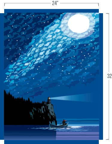 Landmark MN | Lake Superior Starry Night Art Print Canvas