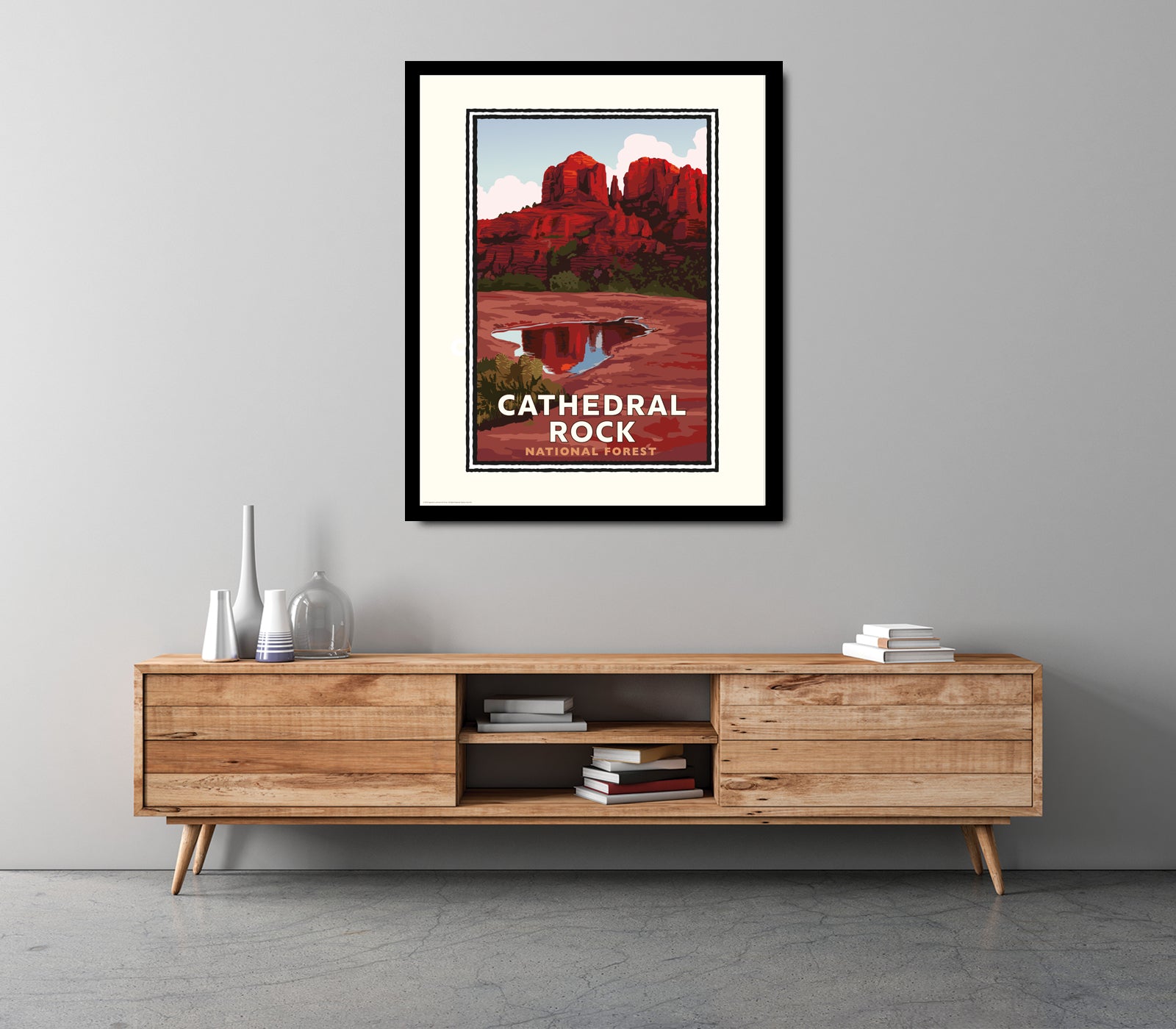 Landmark AZ | Cathedral Rock Art Print – Sedona Red Rock Reflection
