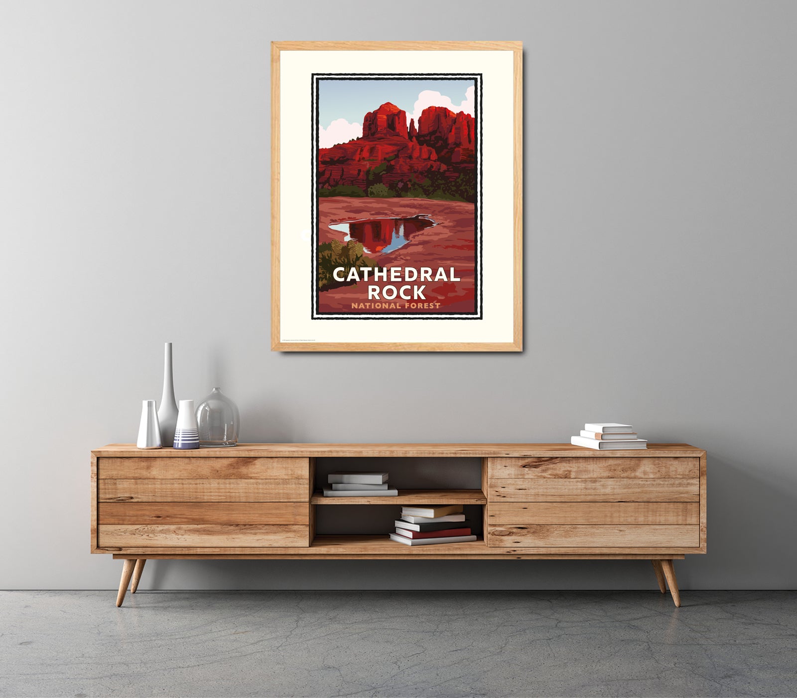 Landmark AZ | Cathedral Rock Art Print – Sedona Red Rock Reflection