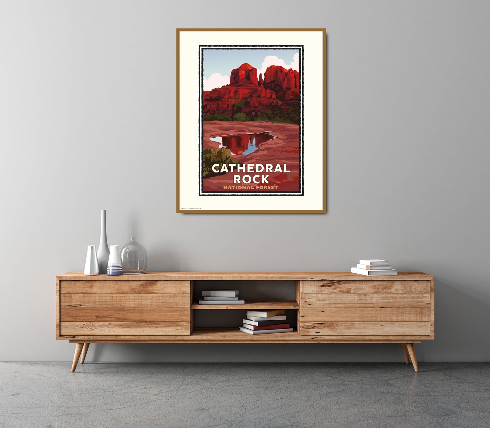 Landmark AZ | Cathedral Rock Art Print – Sedona Red Rock Reflection