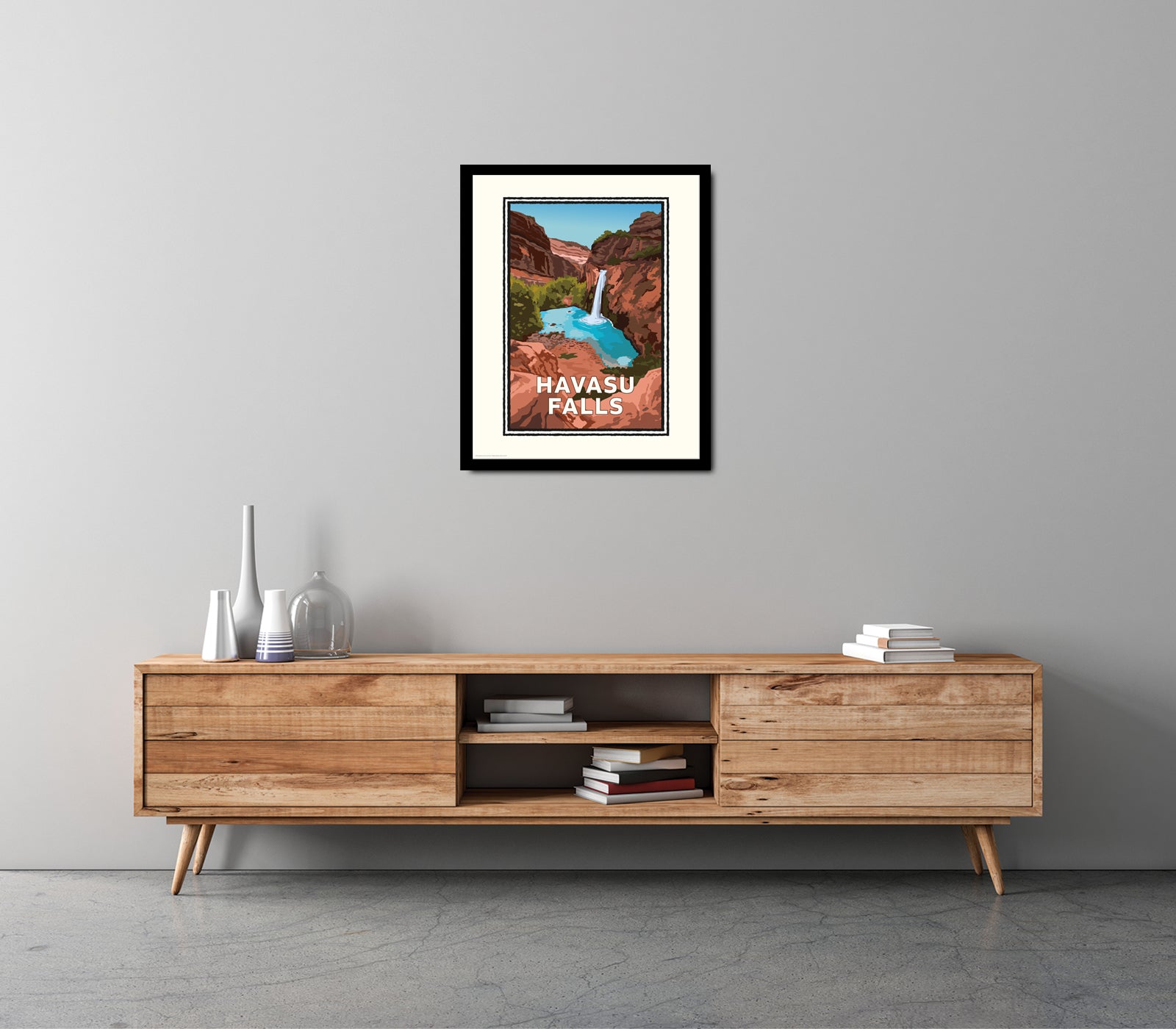 Landmark AZ | Havasu Falls Art Print – Grand Canyon Waterfall Poster