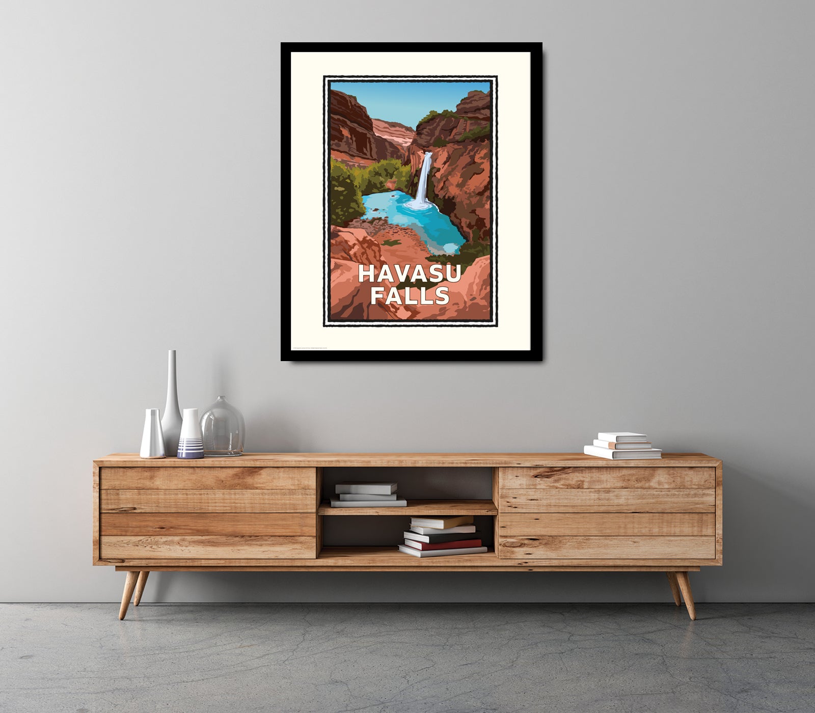 Landmark AZ | Havasu Falls Art Print – Grand Canyon Waterfall Poster
