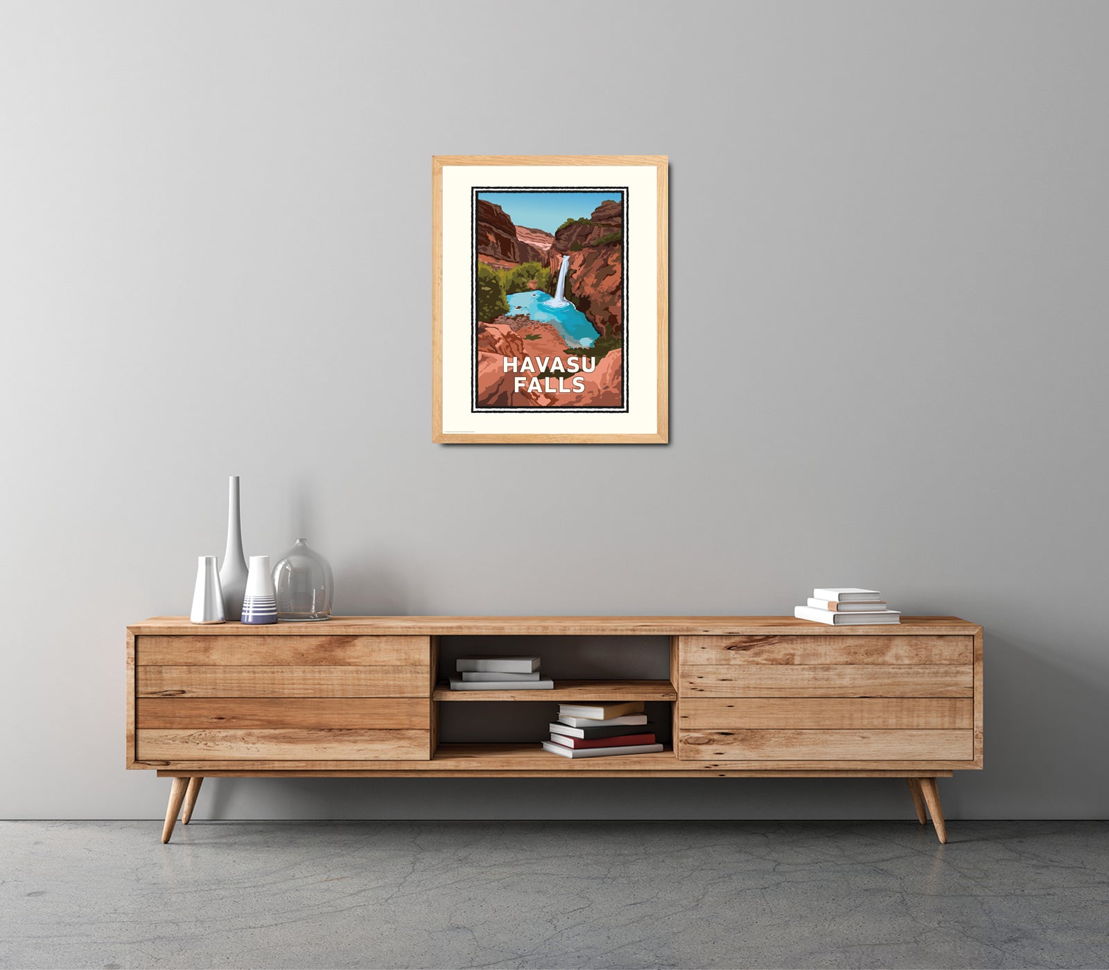 Landmark AZ | Havasu Falls Art Print – Grand Canyon Waterfall Poster