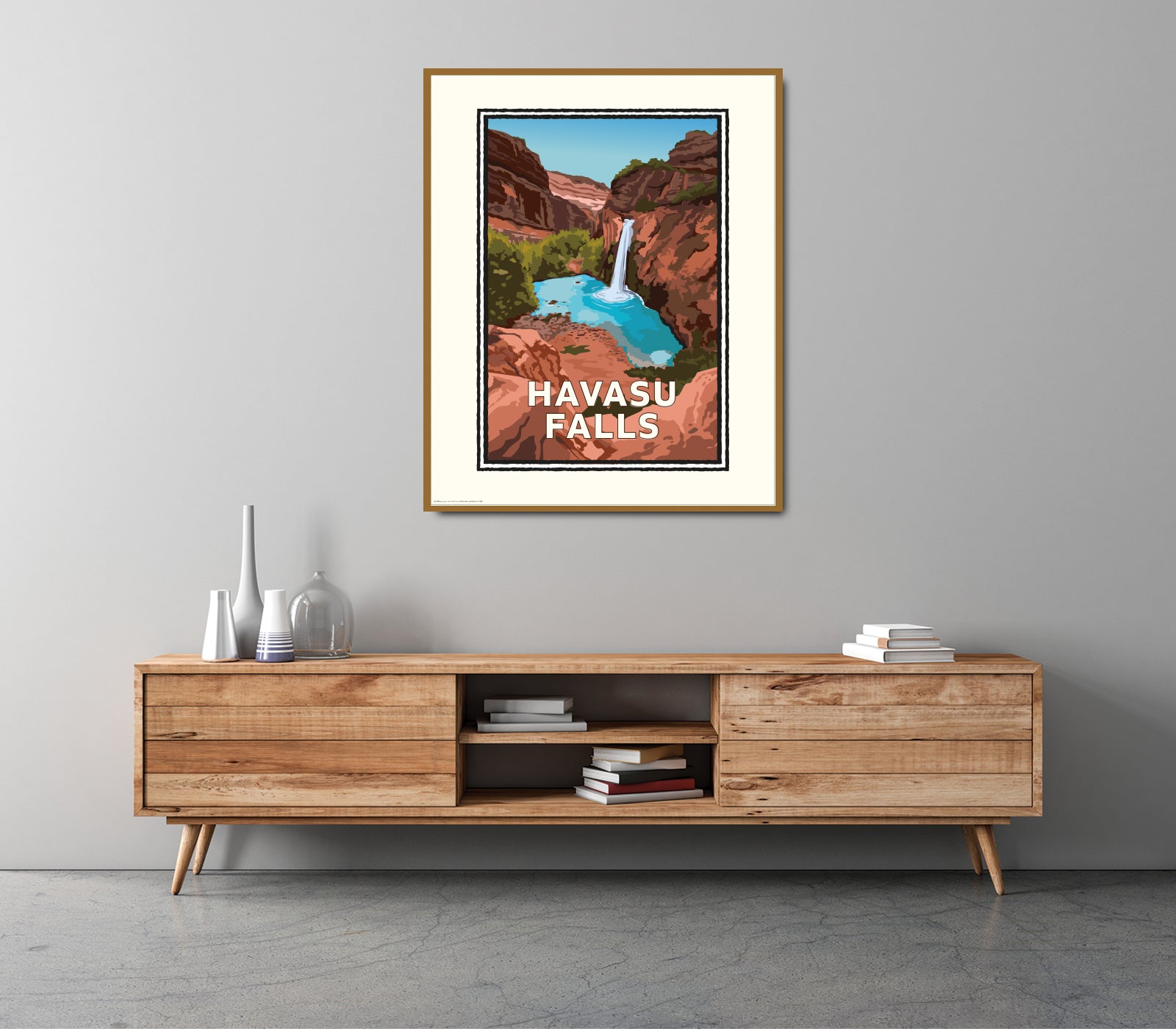 Landmark AZ | Havasu Falls Art Print – Grand Canyon Waterfall Poster