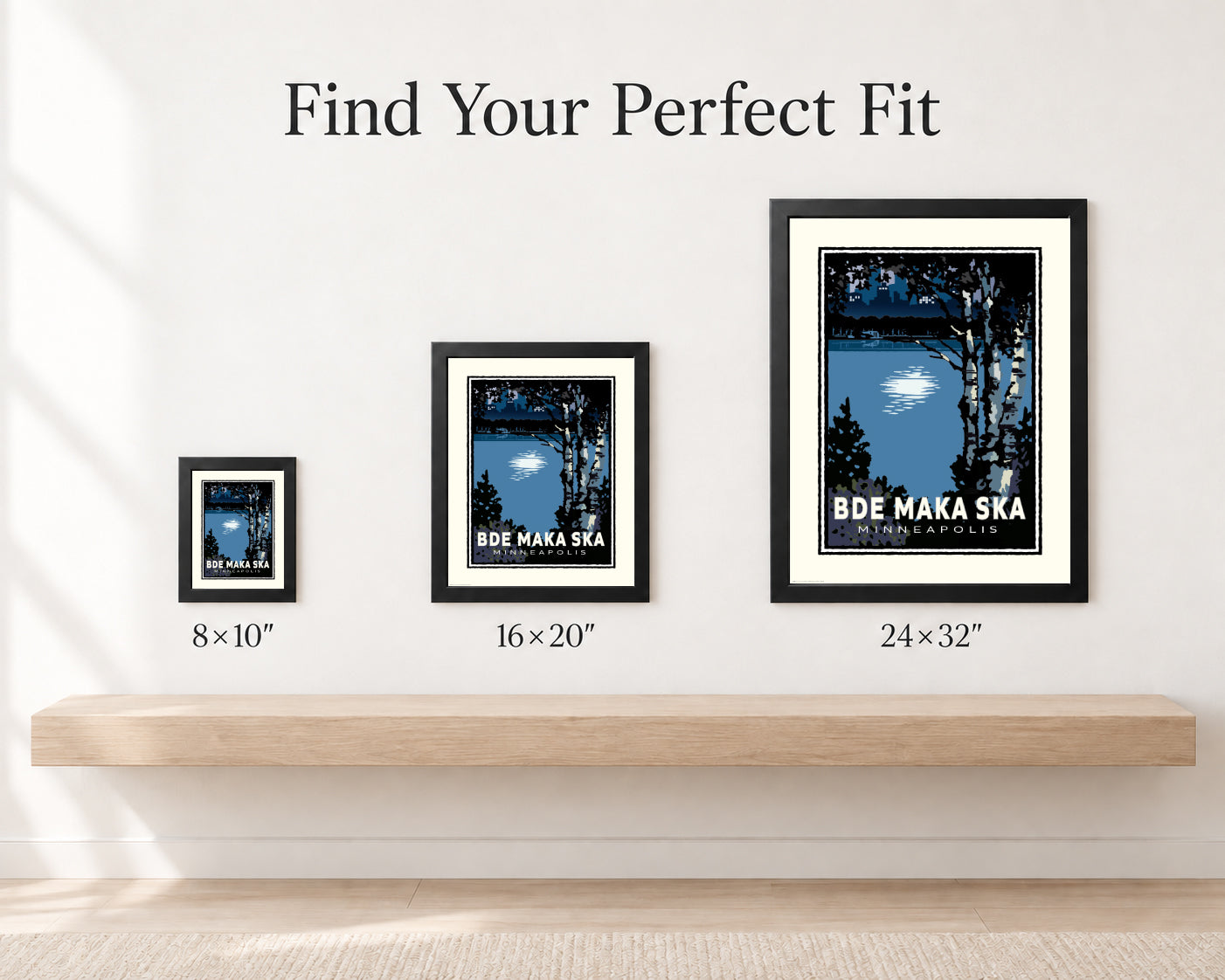 Bde Maka Ska Moonlit Minneapolis — Minnesota Art Print