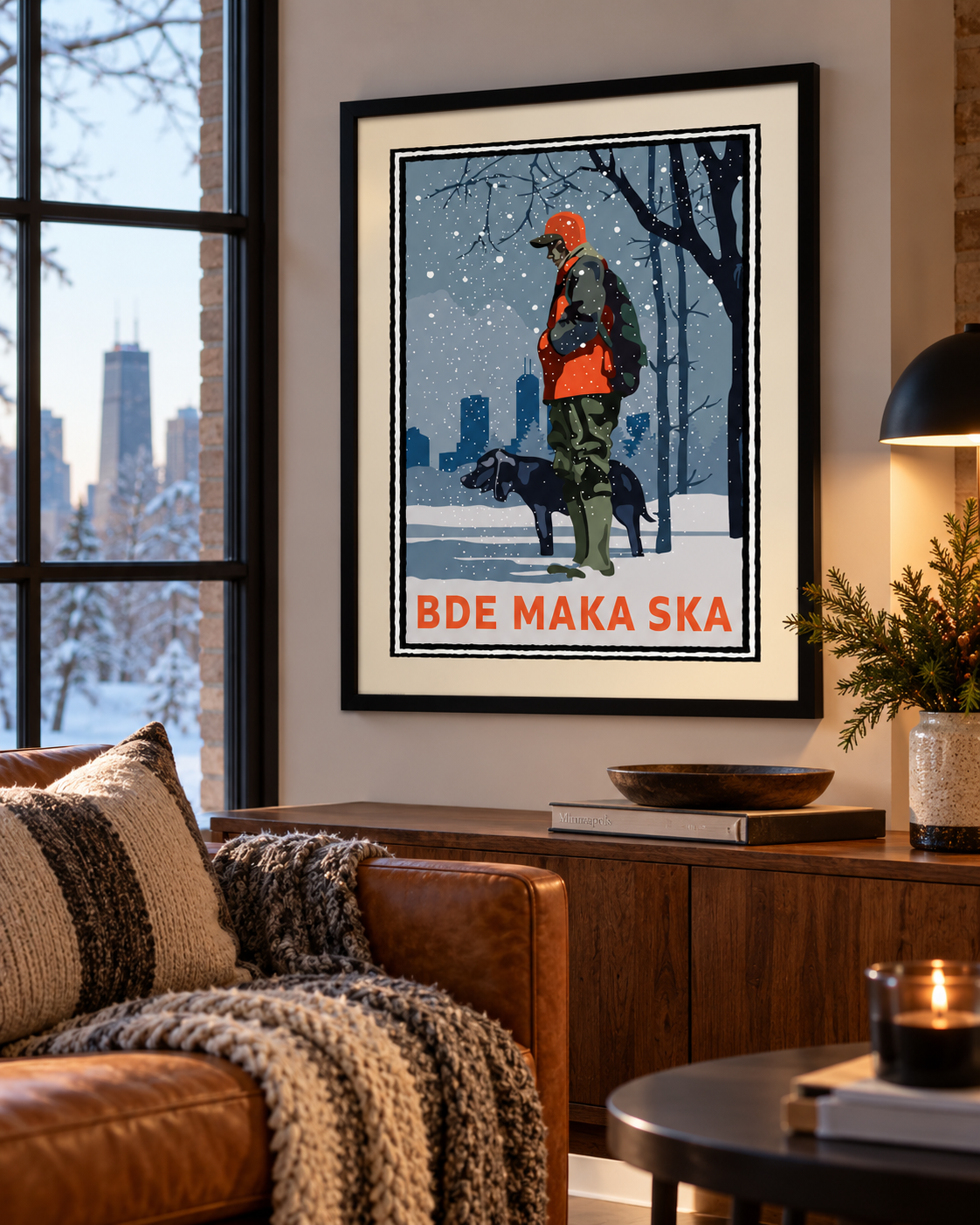 Bde Maka Ska Winter Dog Walk Minneapolis — Minnesota Art Print