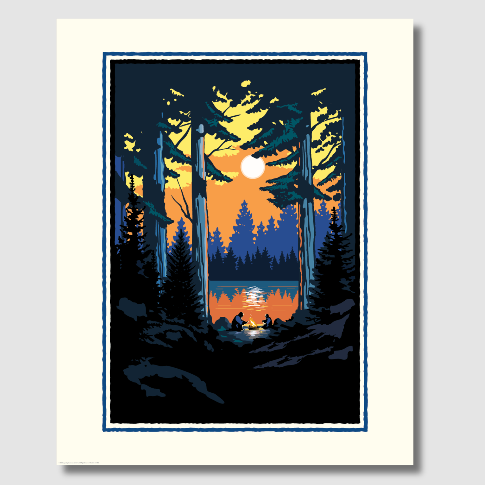 Bonfire Campsite Corporate Event Print — Customizable (50+ Bulk Orders)