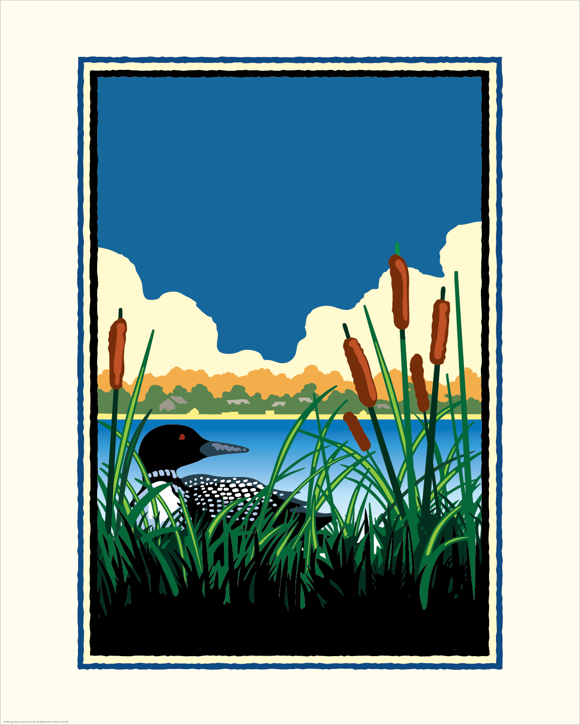 Custom Loon on Lake Art Print