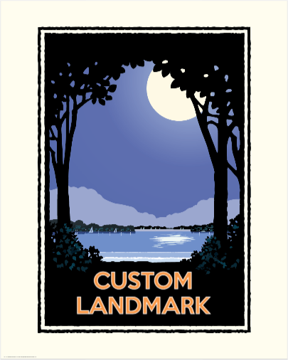 Custom Moonlight on the Lake Art Print