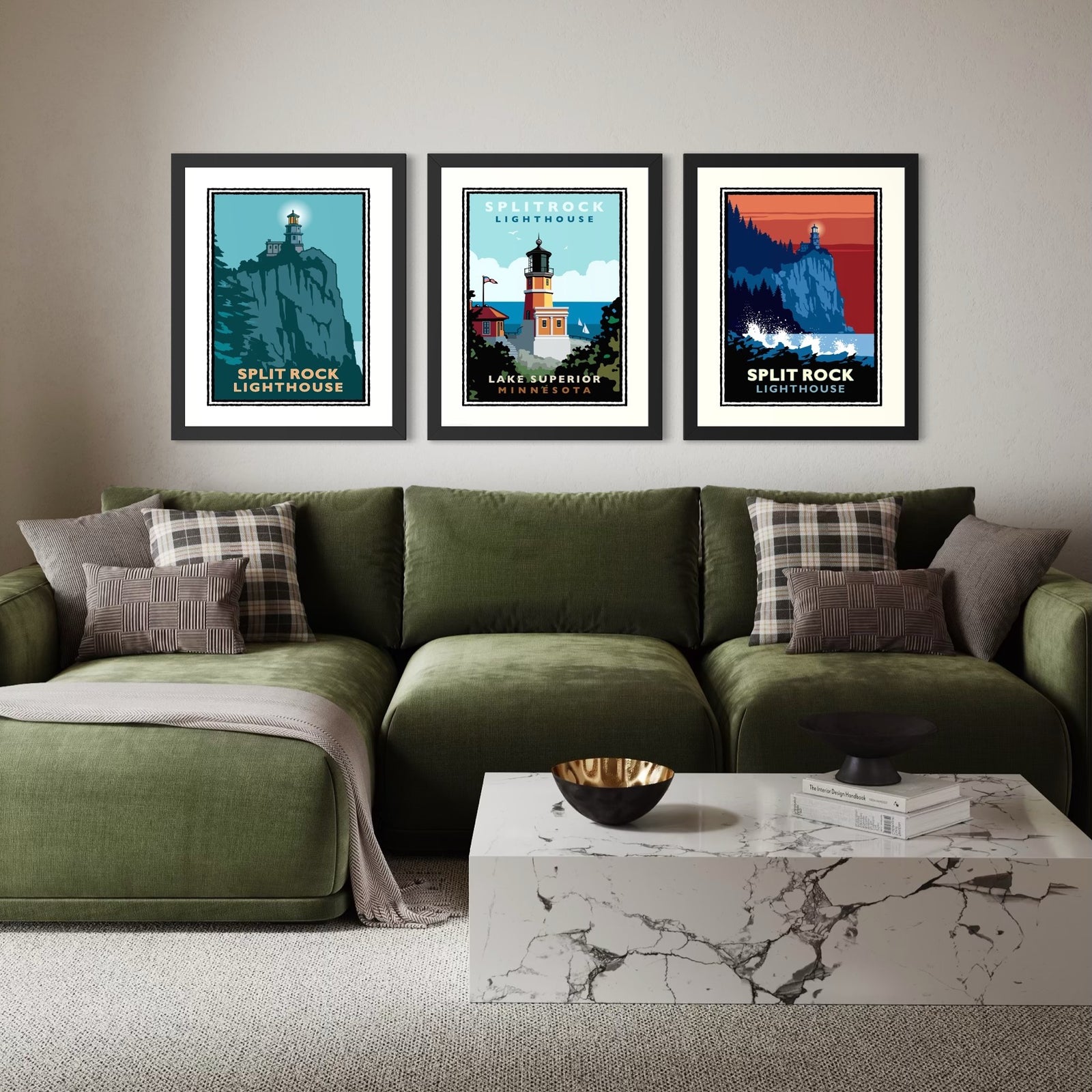 Split Rock Lighthouse Art – Set of 3 Prints