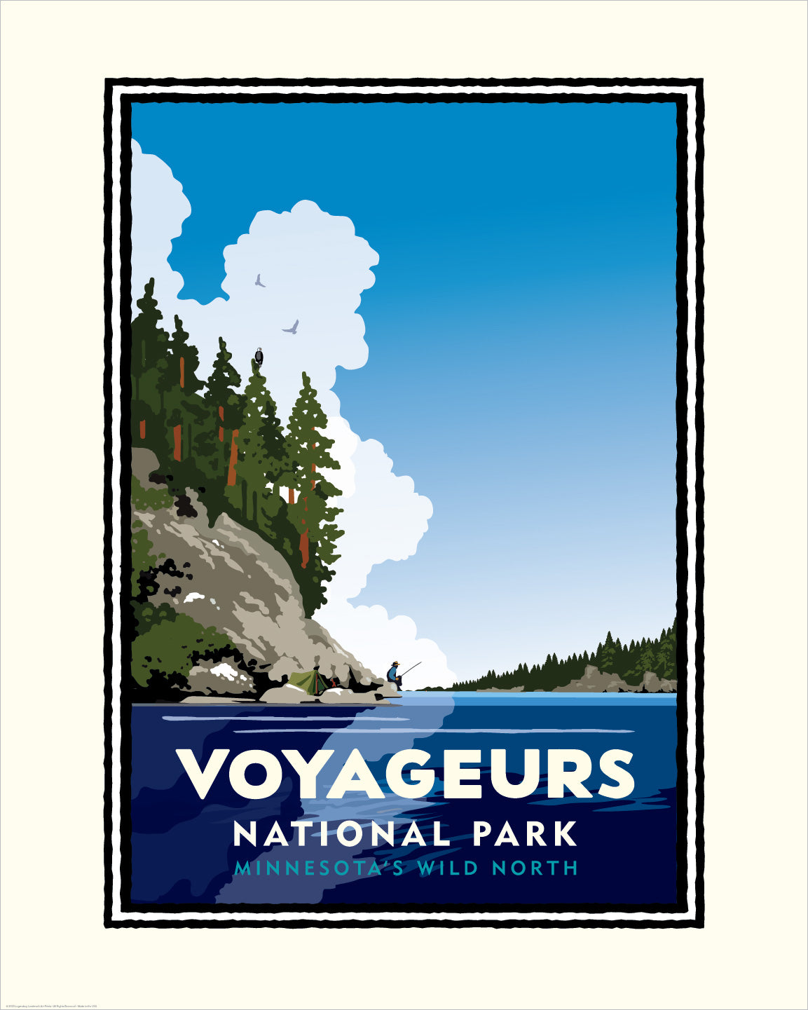 Voyageurs Blue Sky Fishing — National Parks Art Print