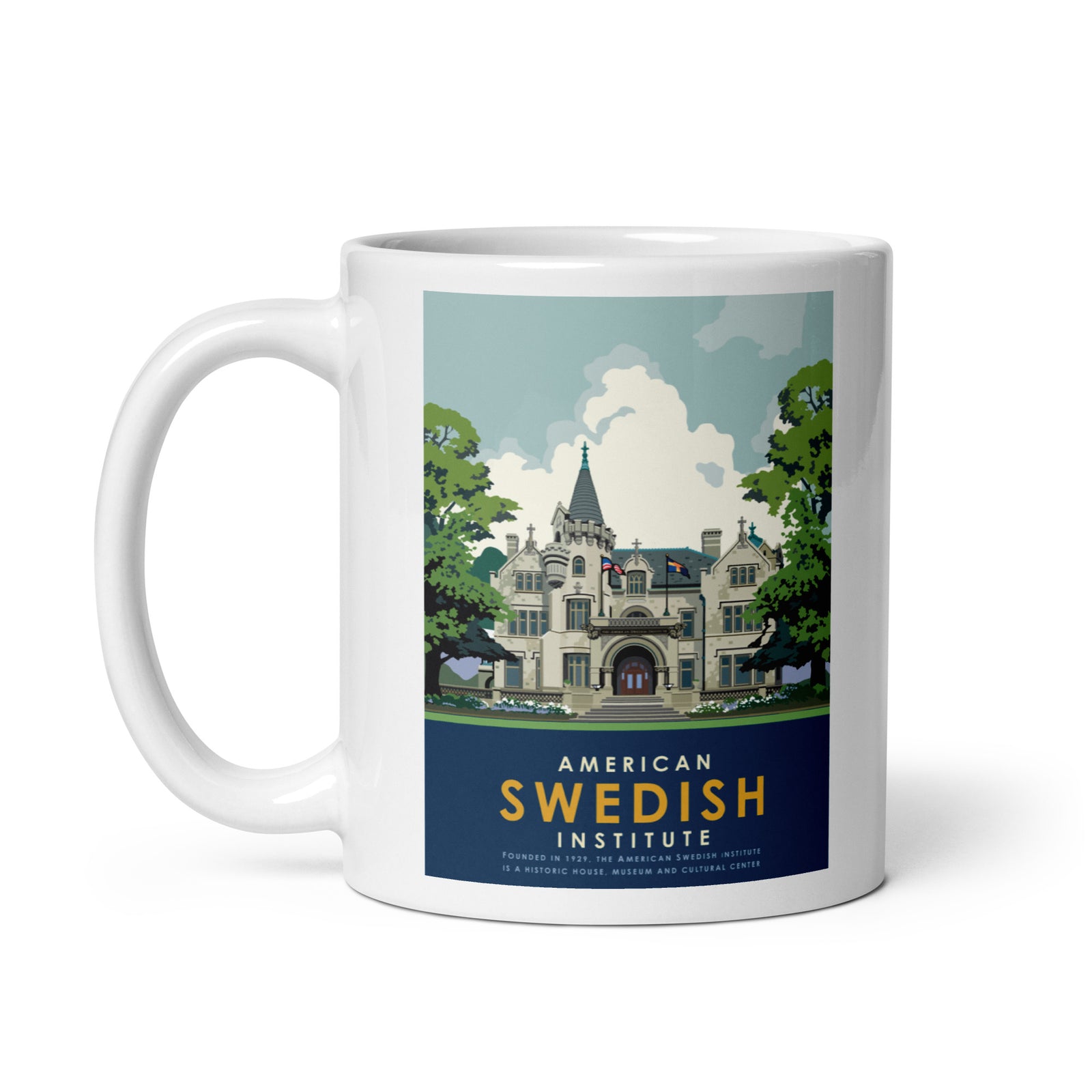 American Swedish Institute White Glossy Mug