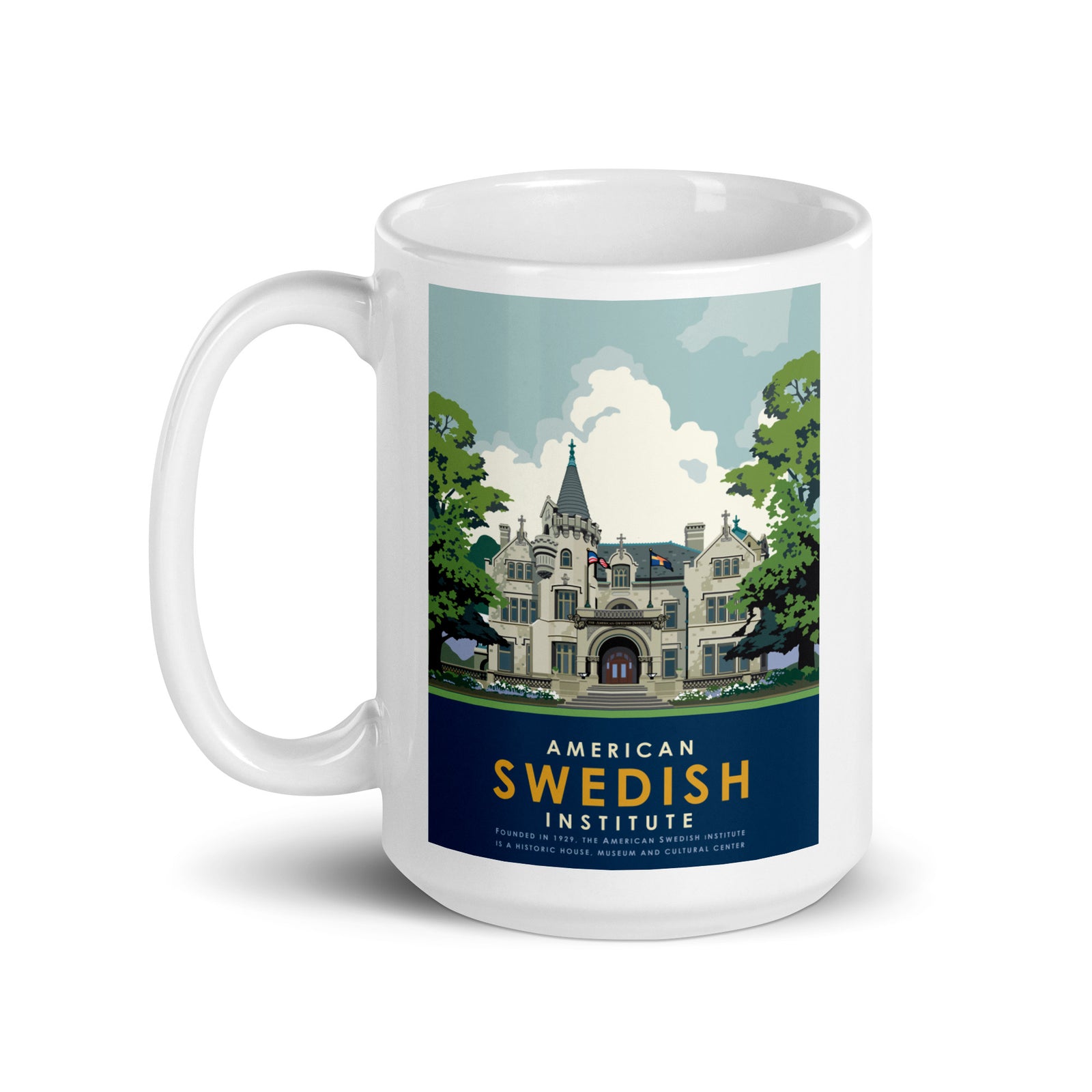 American Swedish Institute White Glossy Mug