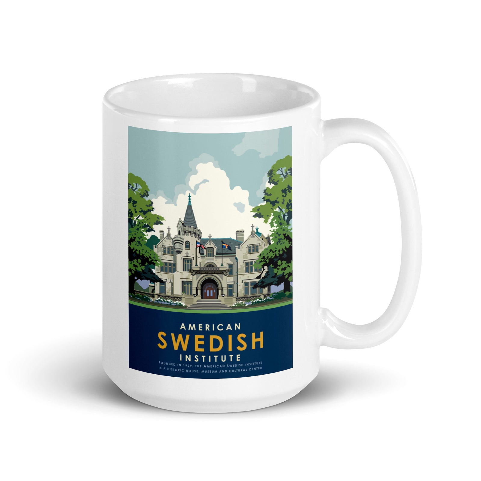 American Swedish Institute White Glossy Mug