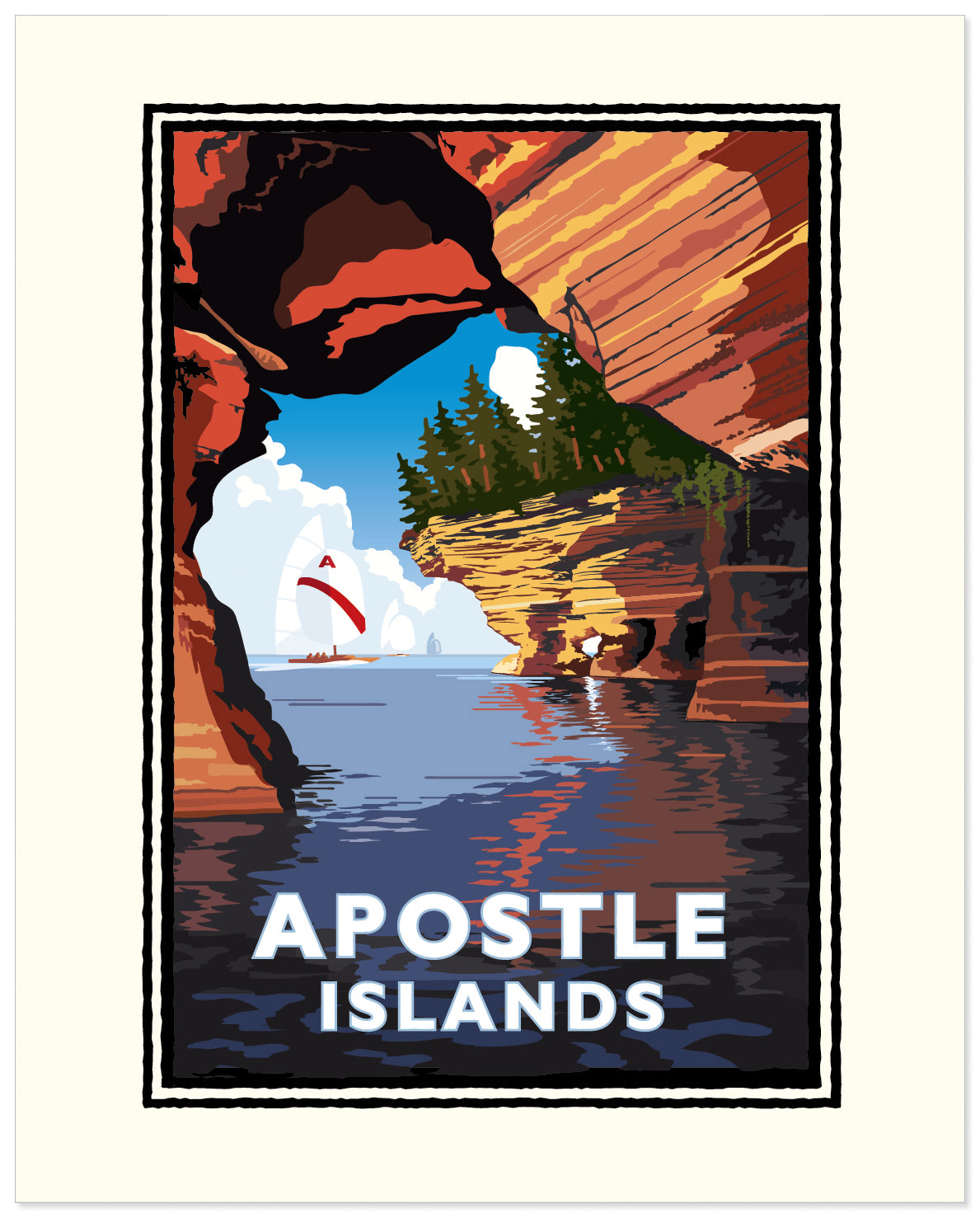 Landmark WI | Apostle Island Cave Art Print