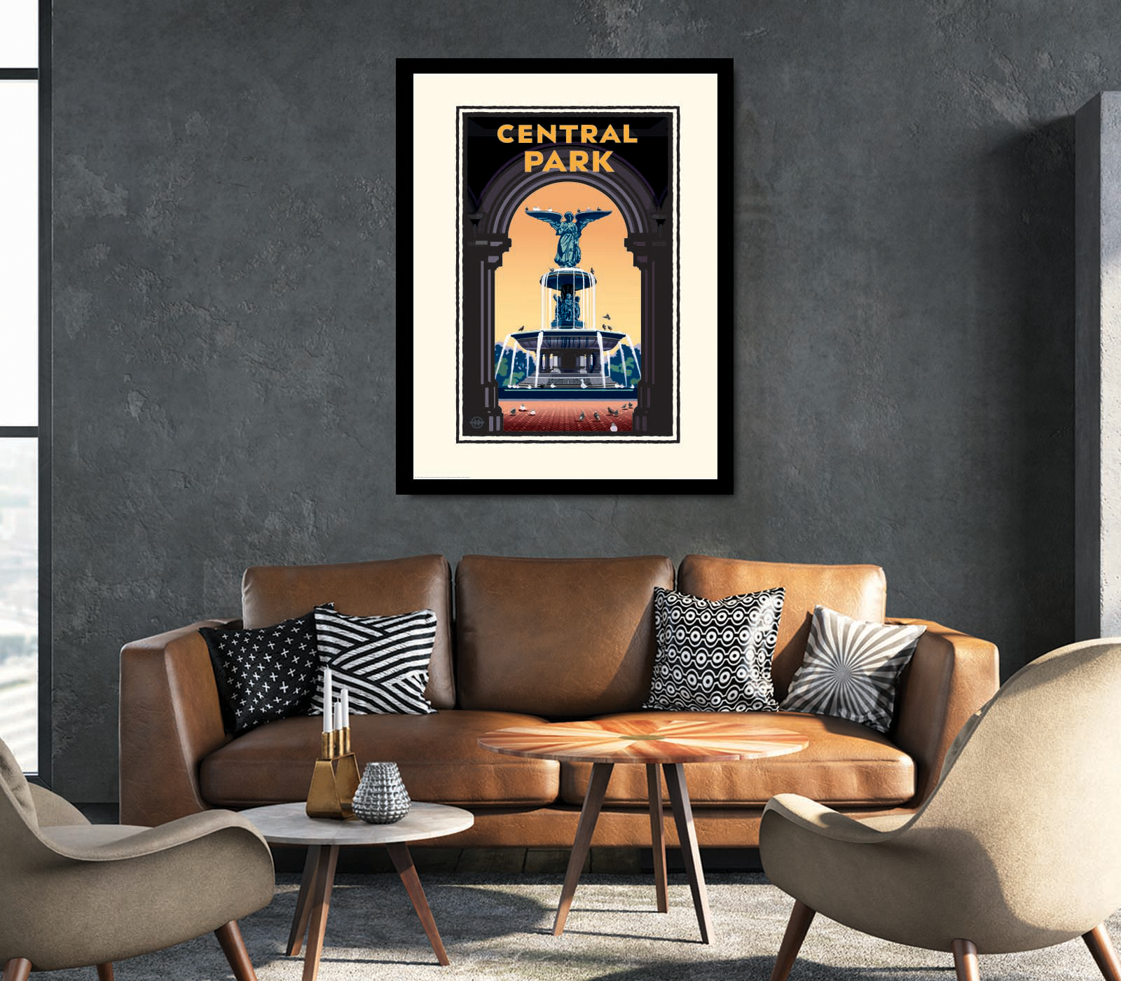 Landmark NY | Central Park Fountain Summer NYC Art Print