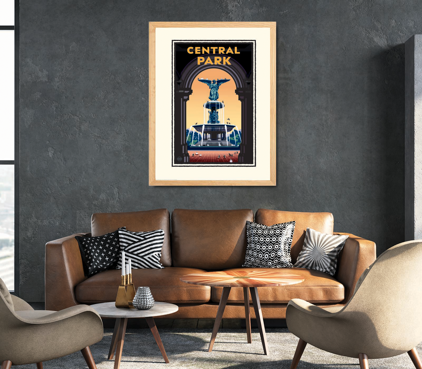 Landmark NY | Central Park Fountain Summer NYC Art Print