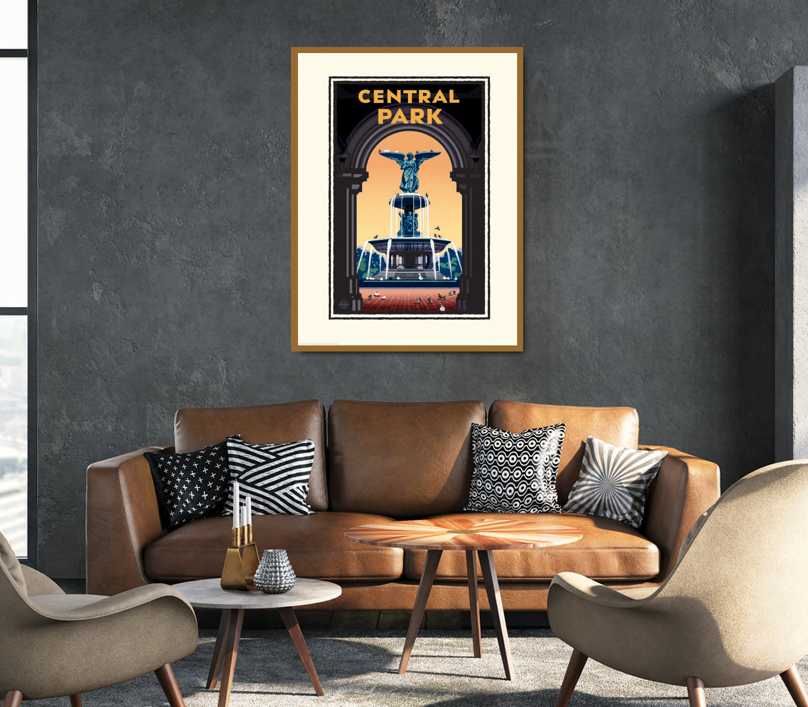 Landmark NY | Central Park Fountain Summer NYC Art Print