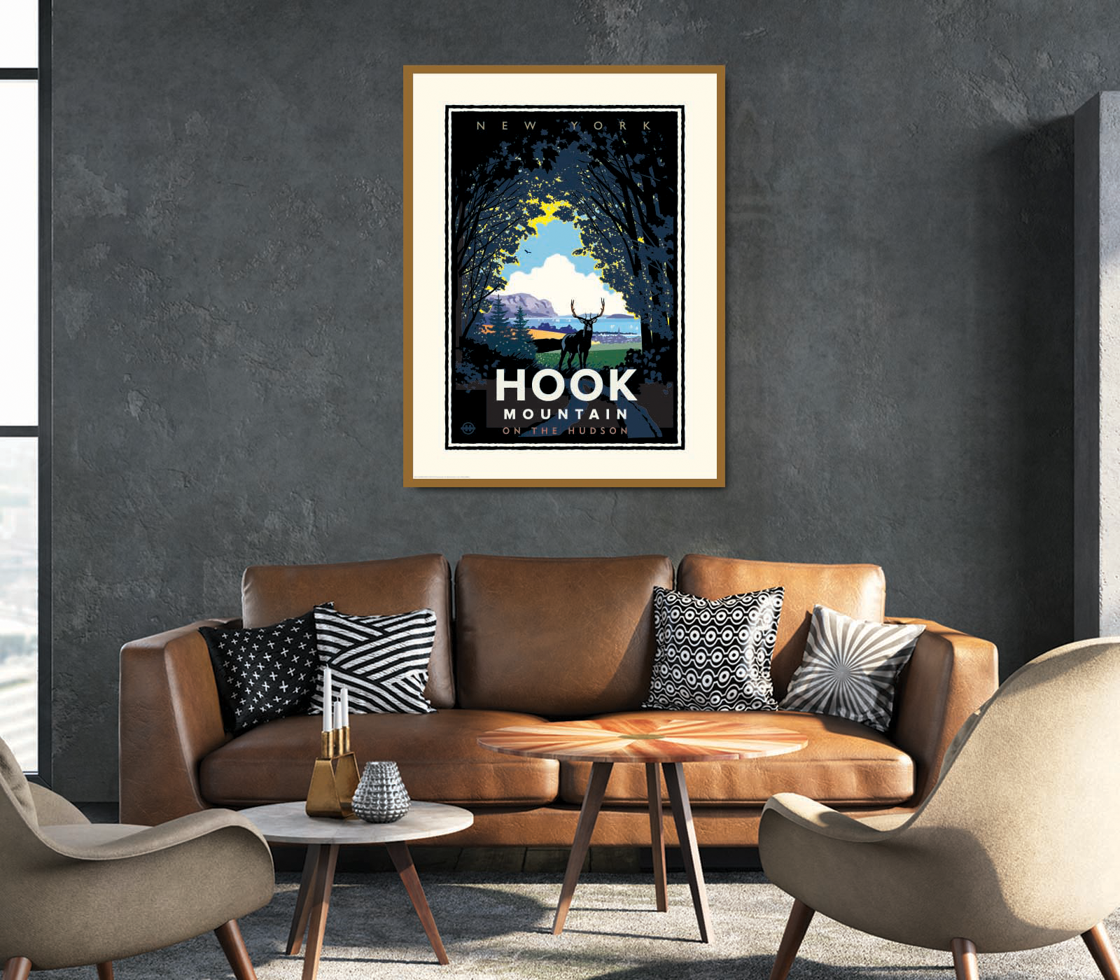Landmark NY | Hook Mountain on the Hudson Art Print