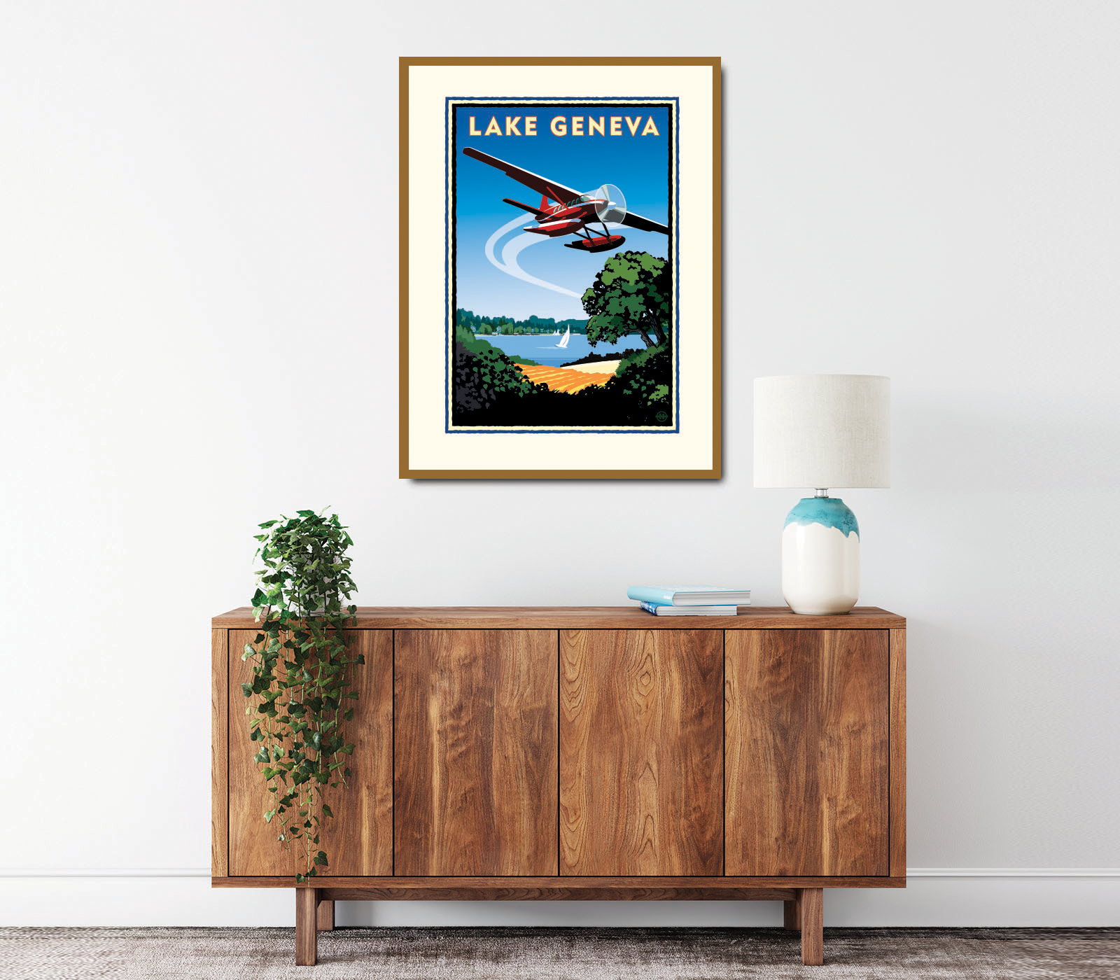 Landmark MN | Lake Geneva Seaplane Art Print