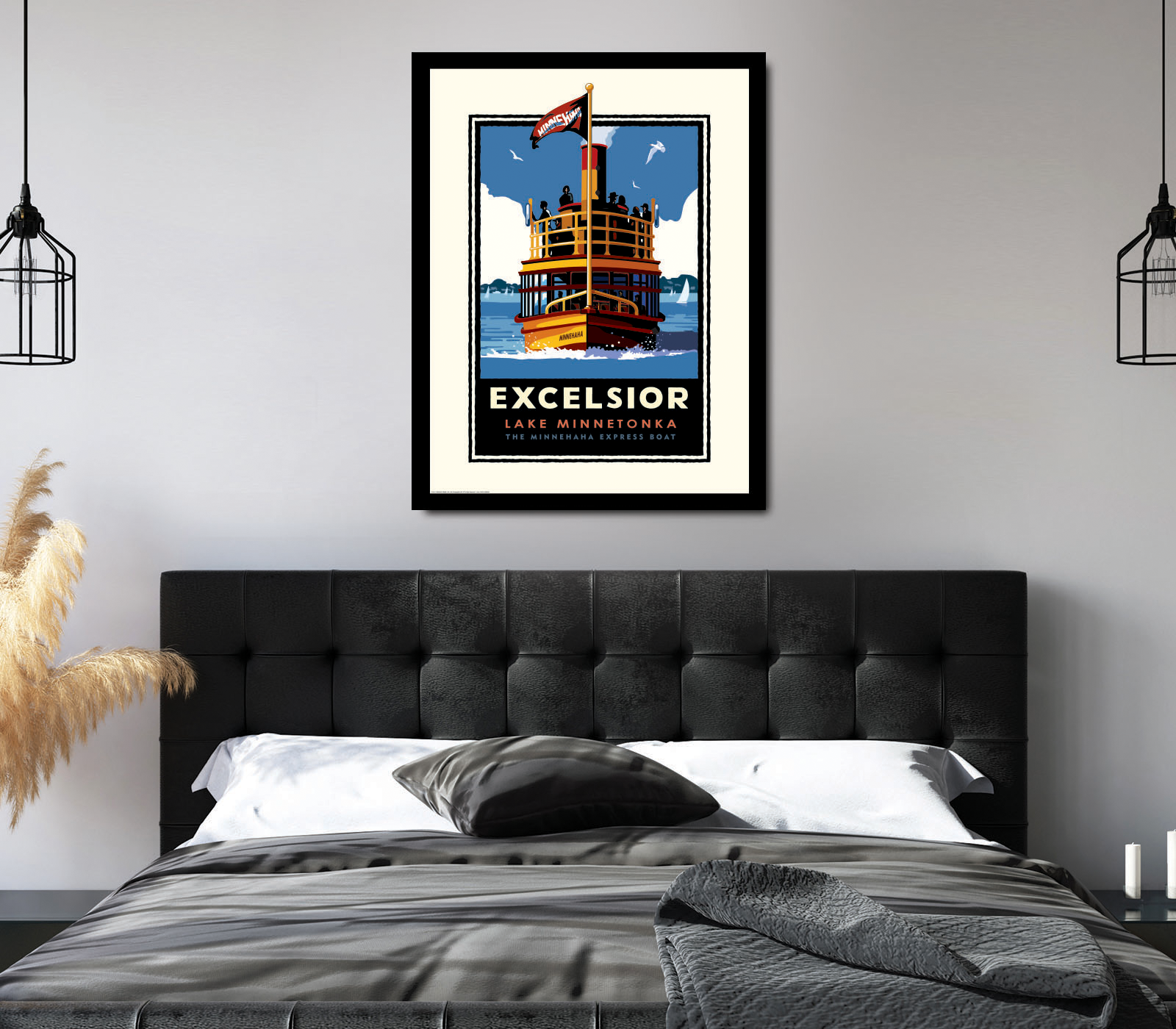 Landmark MN | Lake Minnetonka Excelsior Ferry Art Print