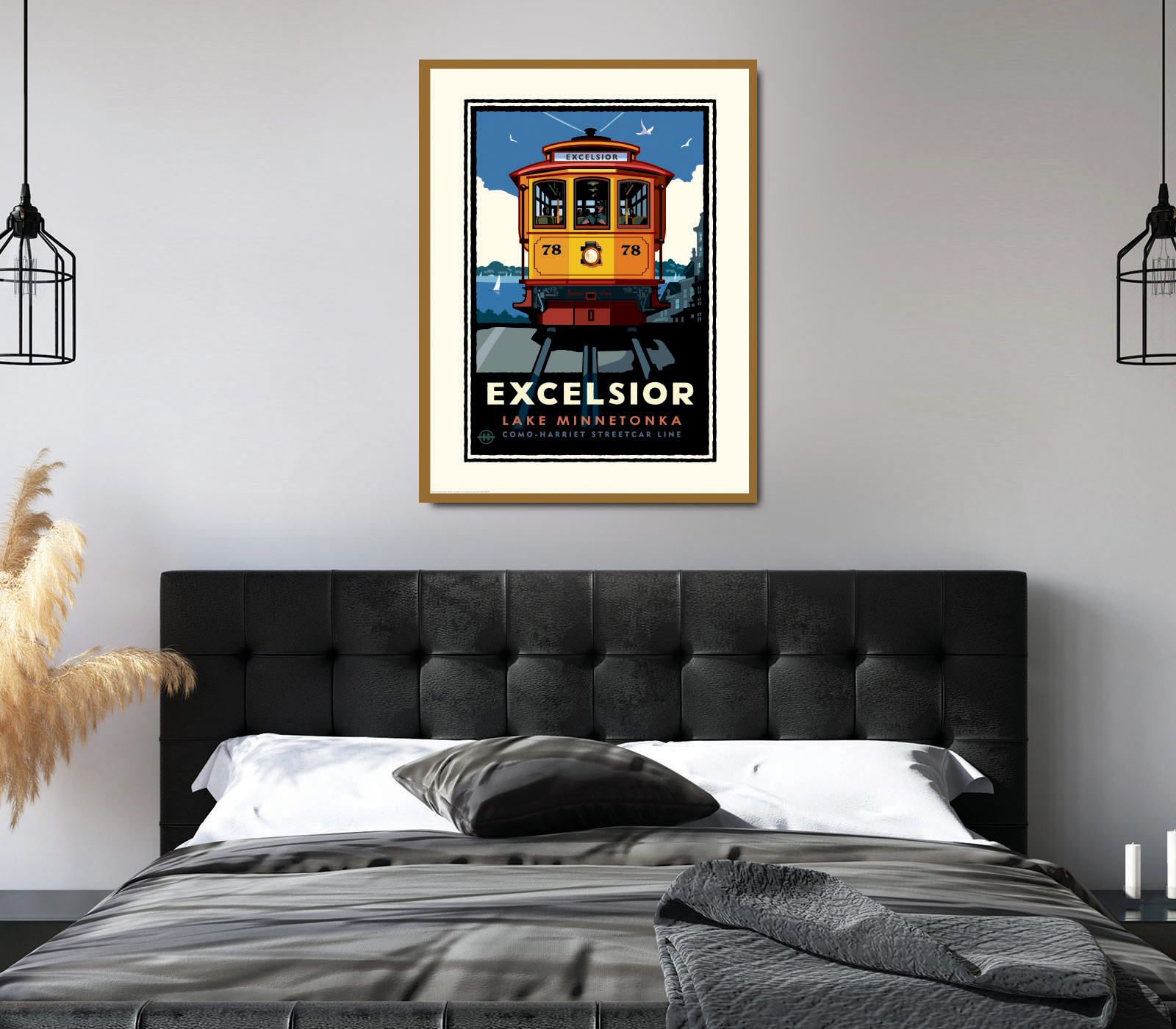 Landmark MN | Lake Minnetonka Excelsior Trolley Art Print