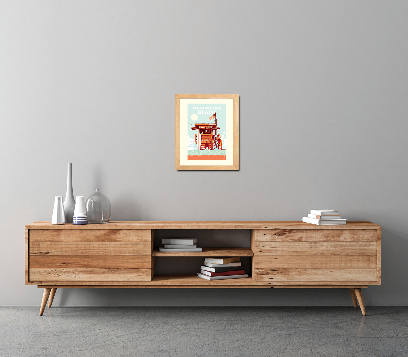 Landmark CA | Lifeguard Stand Manhattan Beach Giclee Print