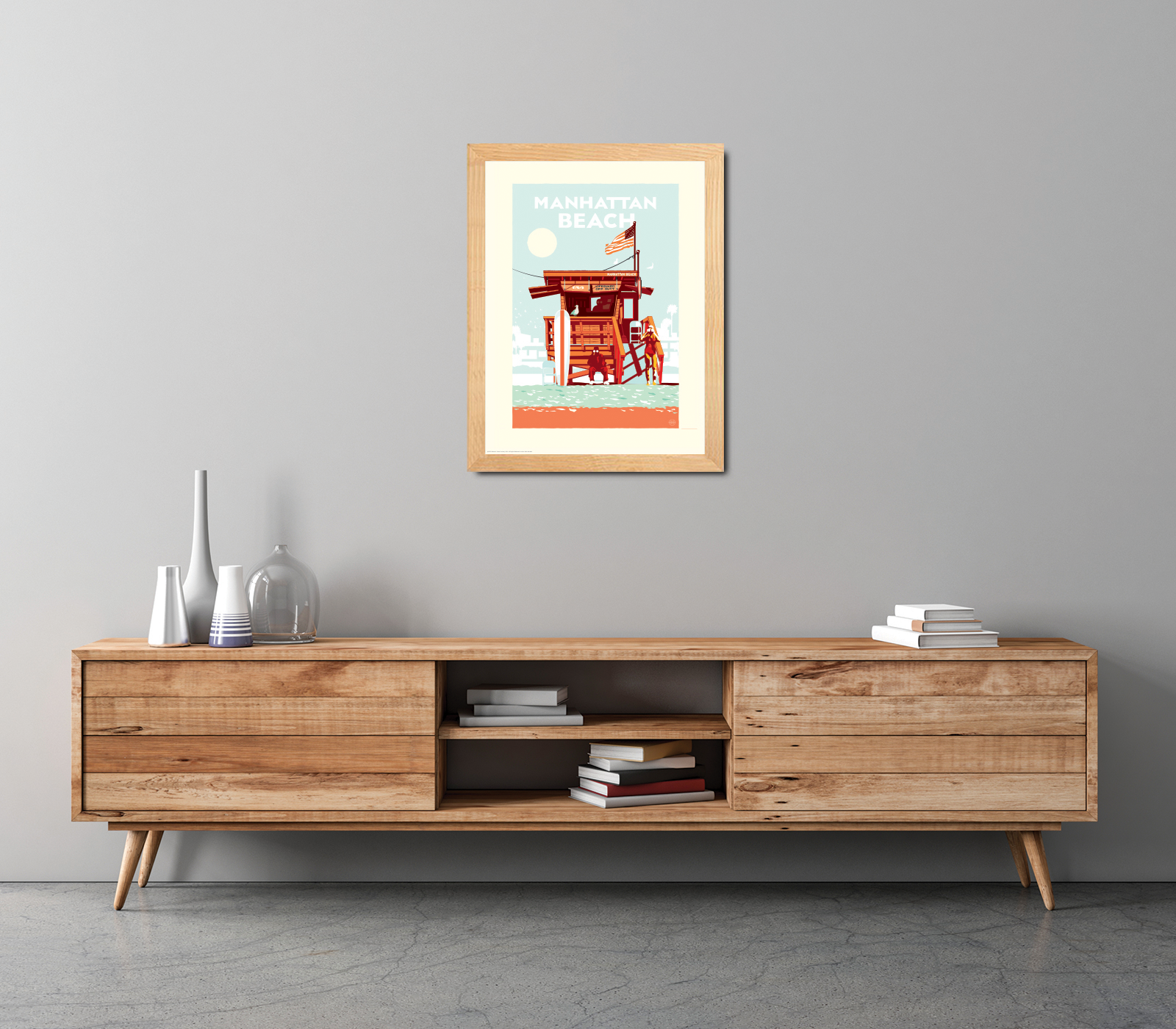 Landmark CA | Lifeguard Stand Manhattan Beach Giclee Print