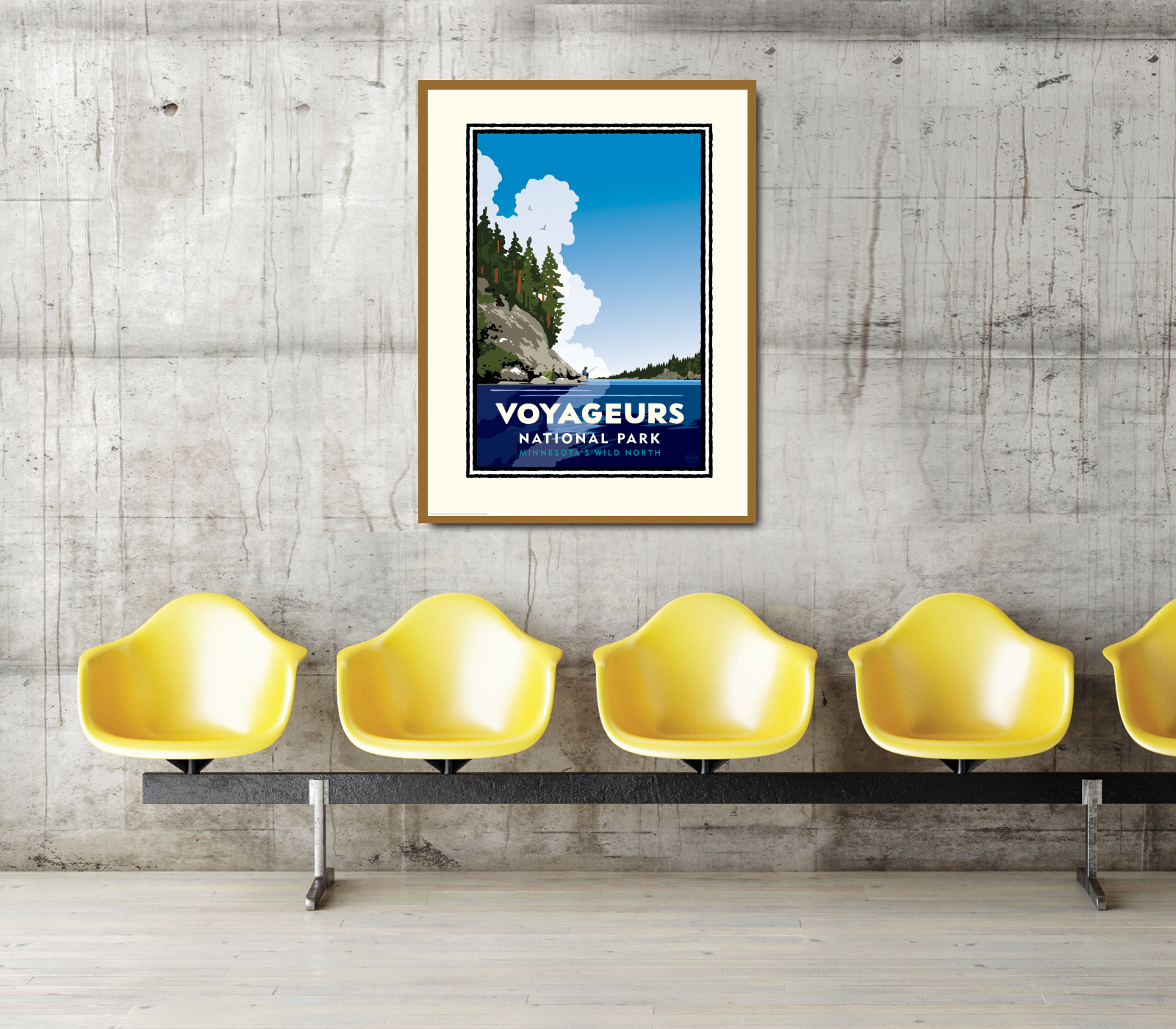 Landmark National Parks | Voyageurs Blue Sky Fishing Art Print