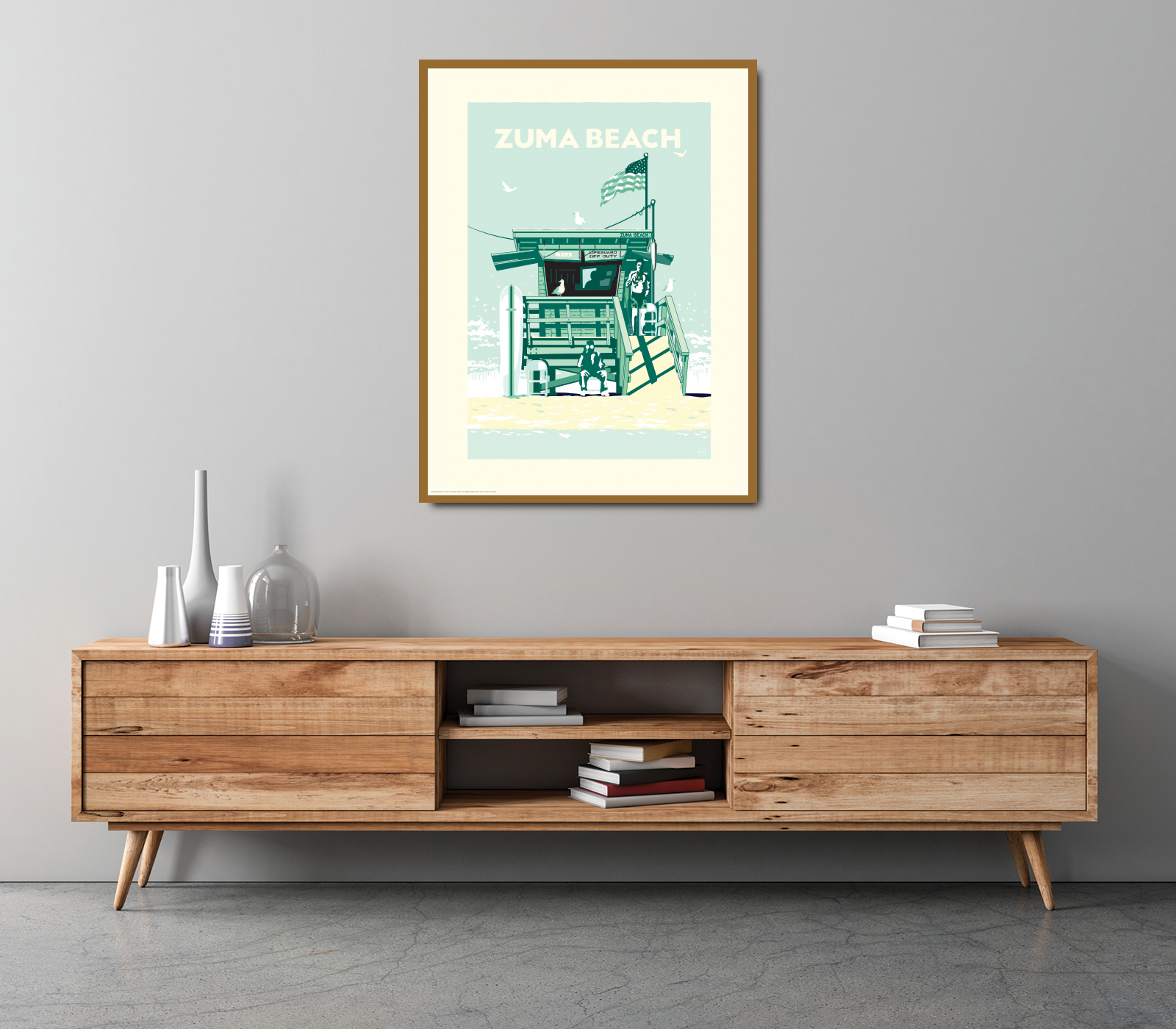 Landmark CA | Lifeguard Stand Zuma Beach Giclee Print