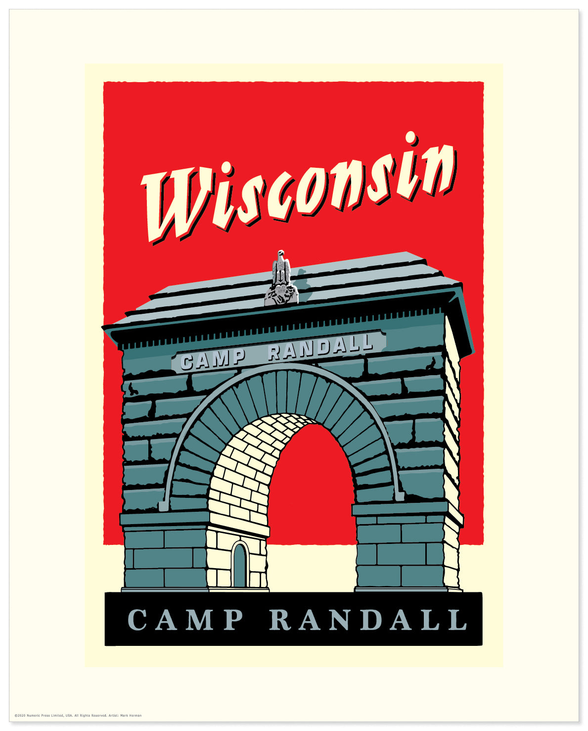 Landmark WI | UW-Madison Badgers Big Red Art Print