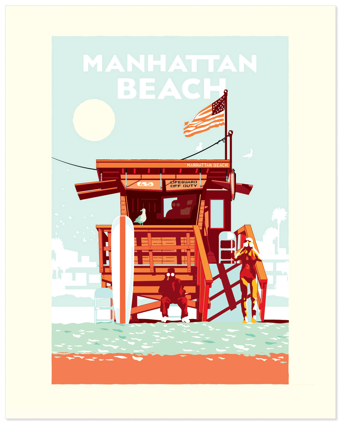 Landmark CA | Lifeguard Stand Manhattan Beach Giclee Print