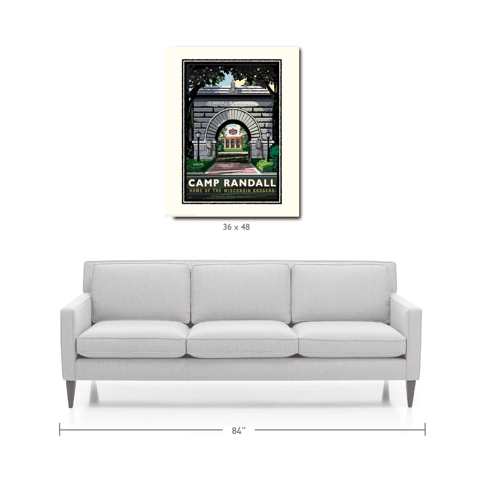 Landmark WI | UW-Madison Badgers Camp Randall Arch Print