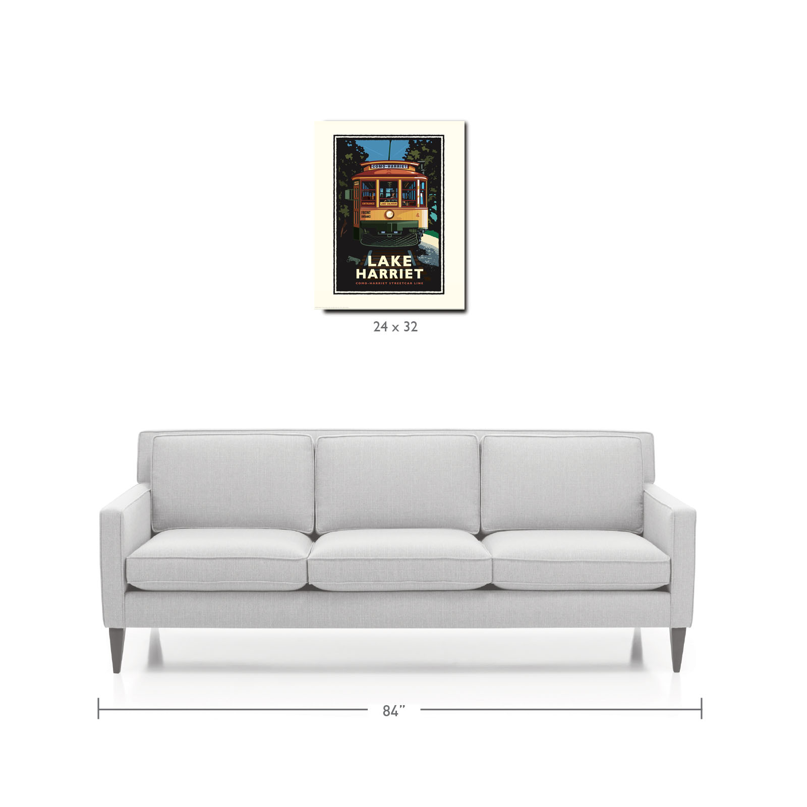 Landmark MN | Lake Harriet Trolley Minneapolis Art Print