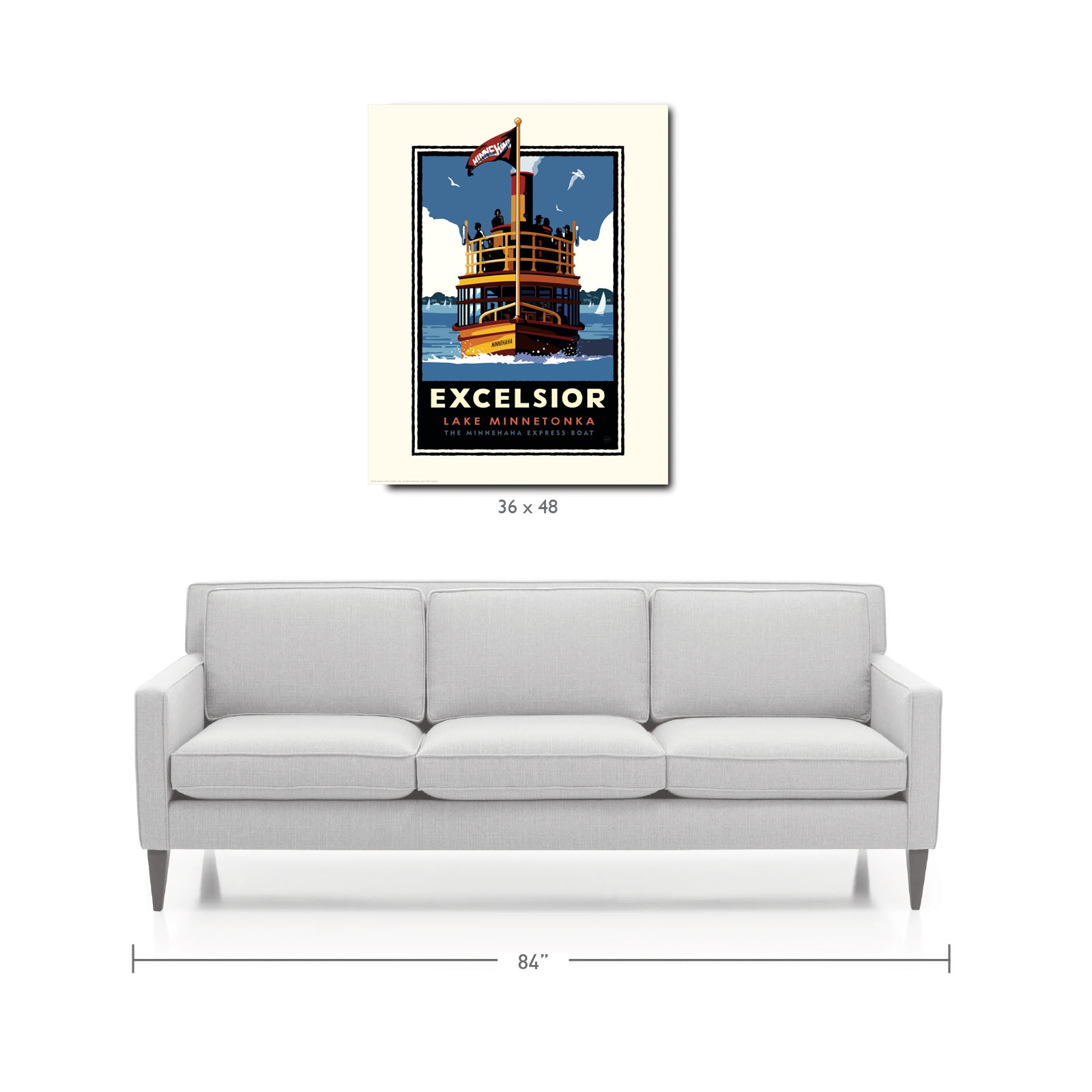 Landmark MN | Lake Minnetonka Excelsior Ferry Art Print