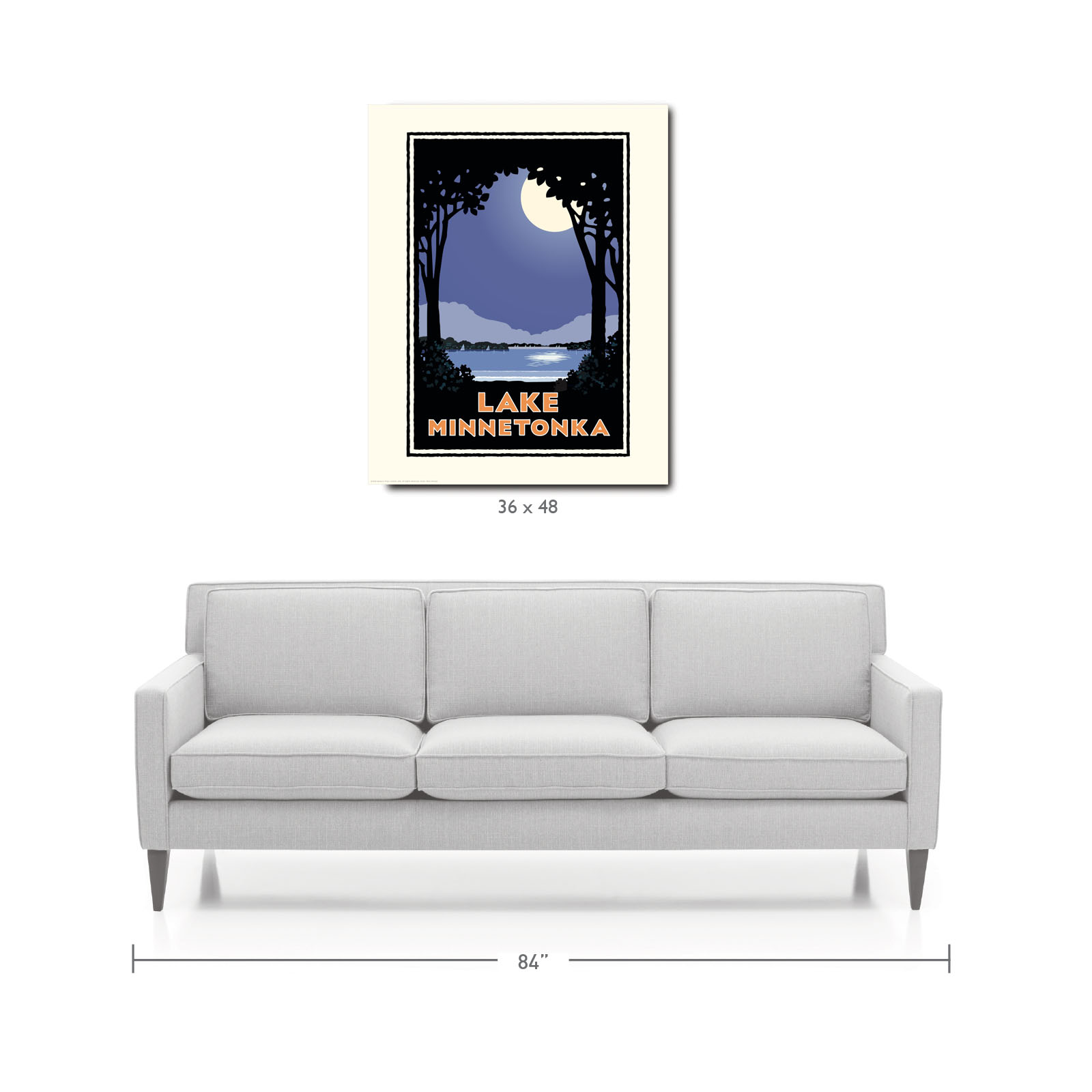 Landmark MN | Lake Minnetonka Moonlight Art Print