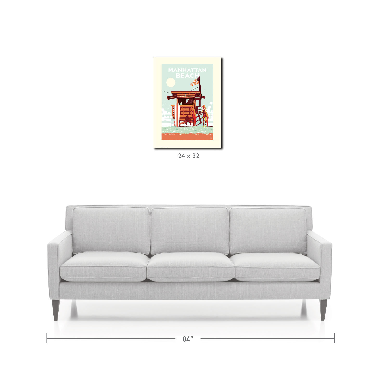 Landmark CA | Lifeguard Stand Manhattan Beach Giclee Print