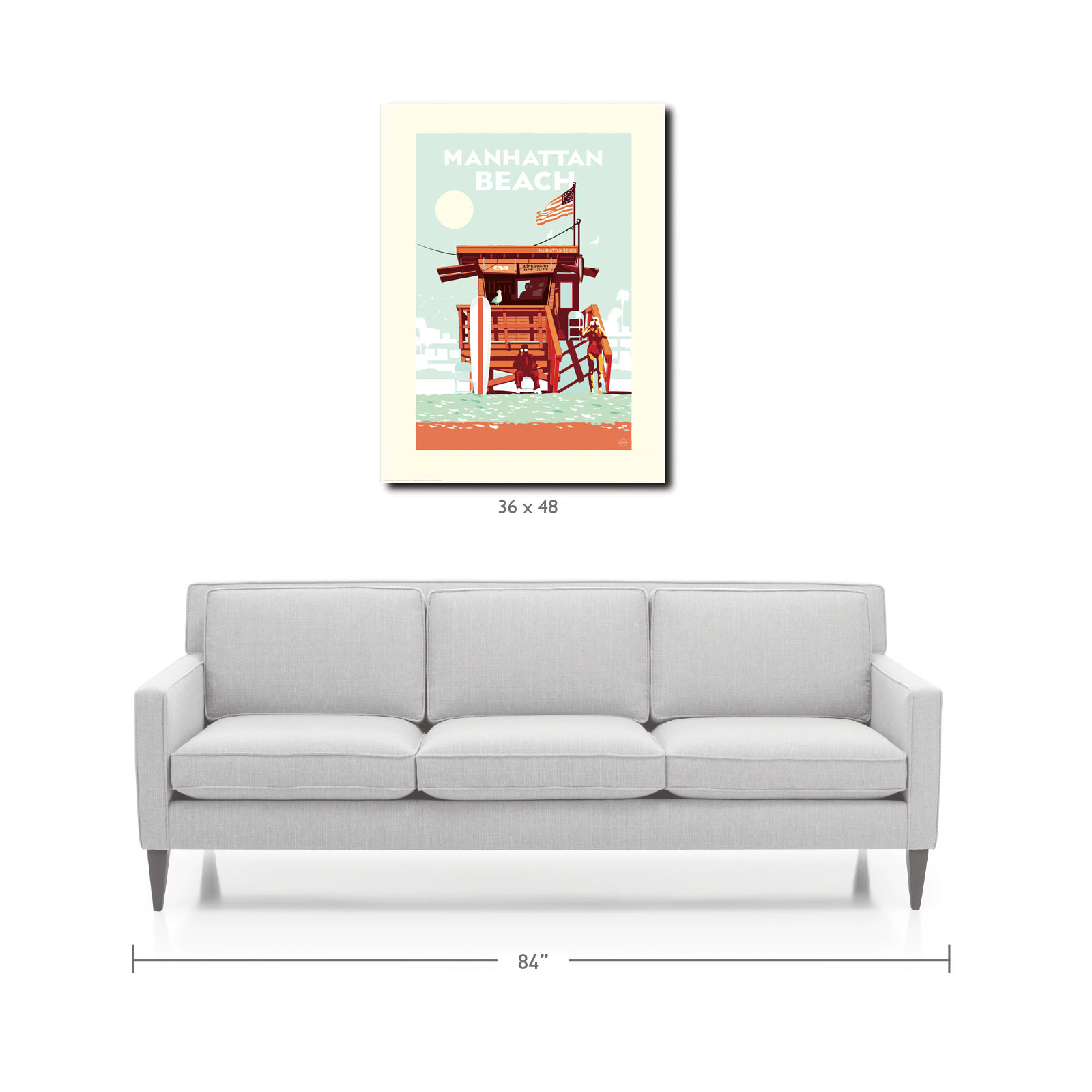 Landmark CA | Lifeguard Stand Manhattan Beach Giclee Print