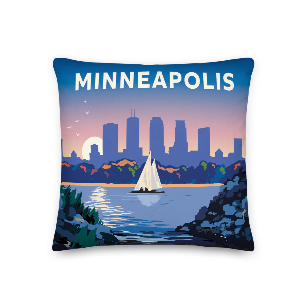 Landmark MN | Minneapolis Sunset Sail Throw Pillow