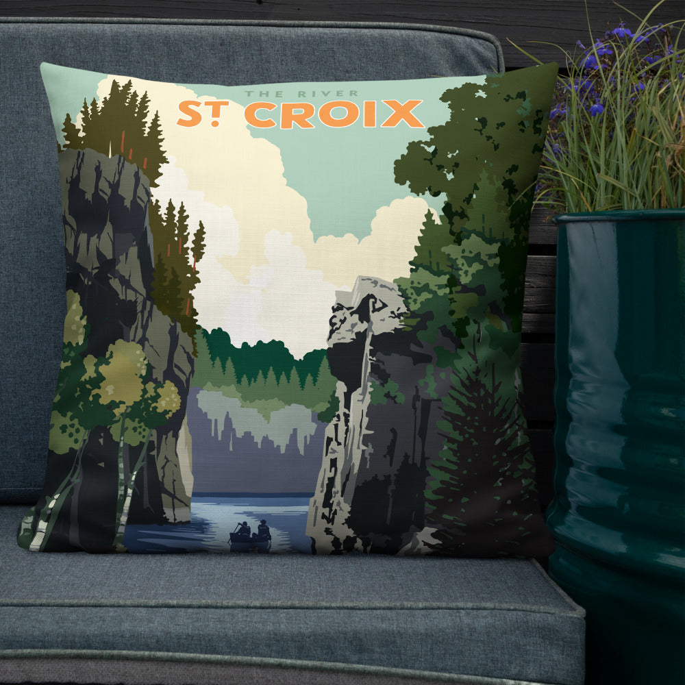 Landmark MN | St. Croix River Printed Throw Pillow