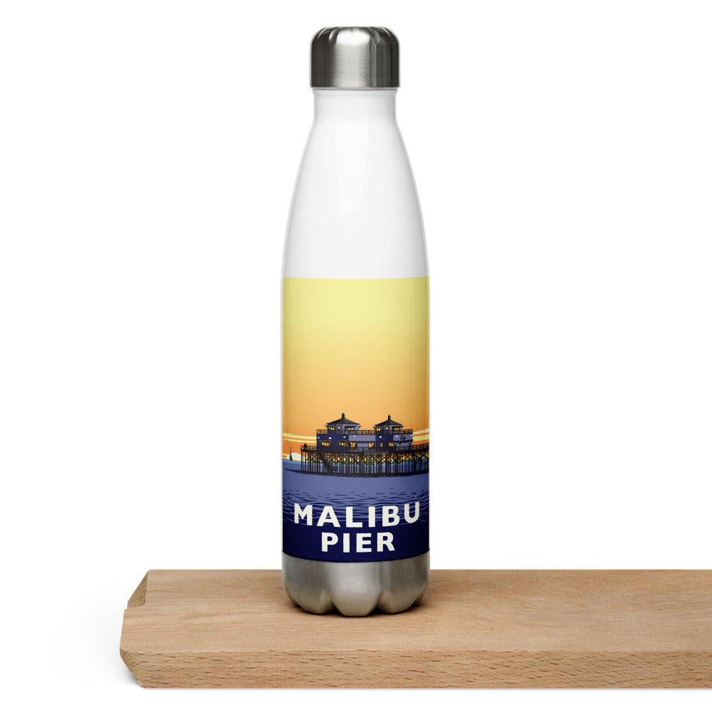 Landmark CA | Malibu Pier Sunset Stainless Steel Water Bottle
