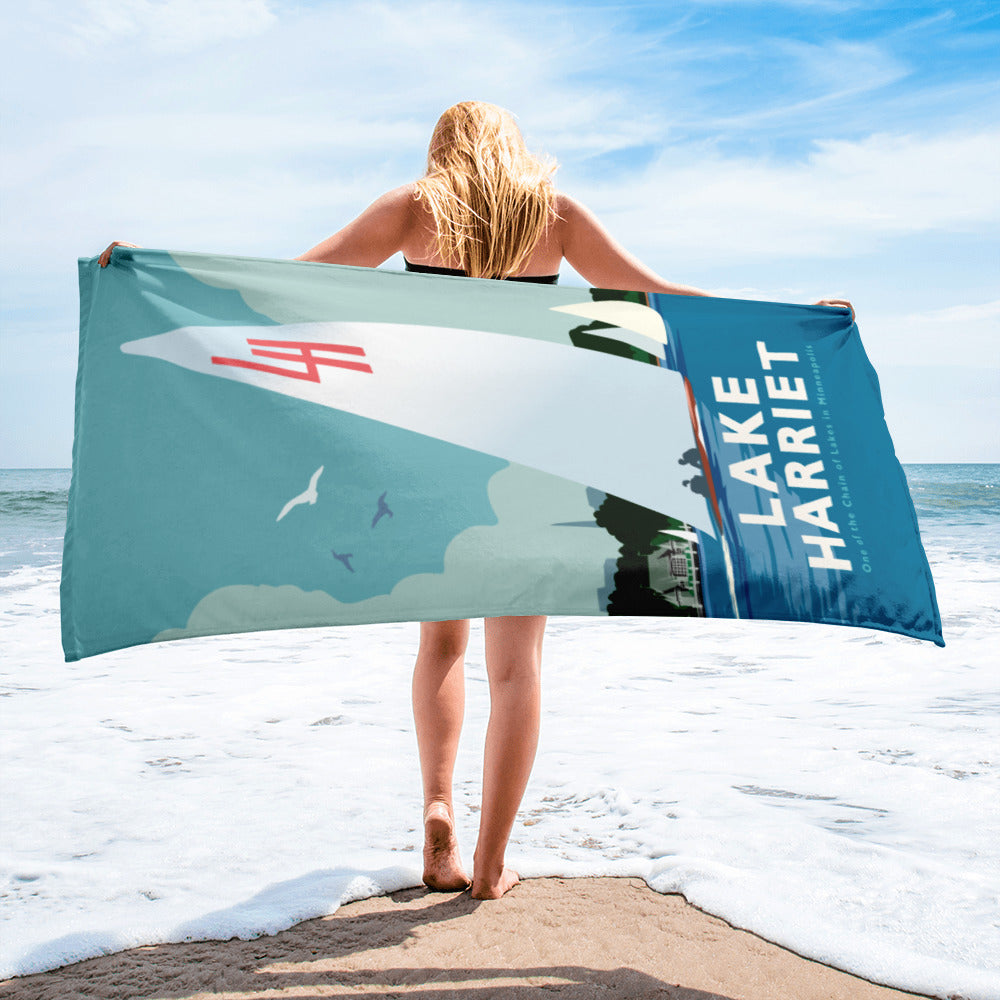 Landmark MN | Lake Harriet Sail Printed Beach Towel