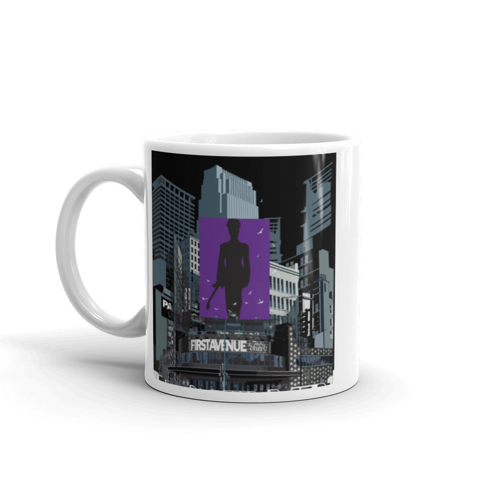 Landmark MN | First Ave Minneapolis Purple One on White Ceramic Mug
