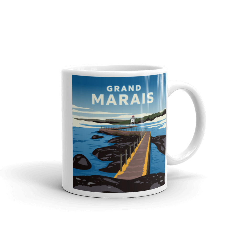 Landmark MN | Grand Marais White Ceramic Mug