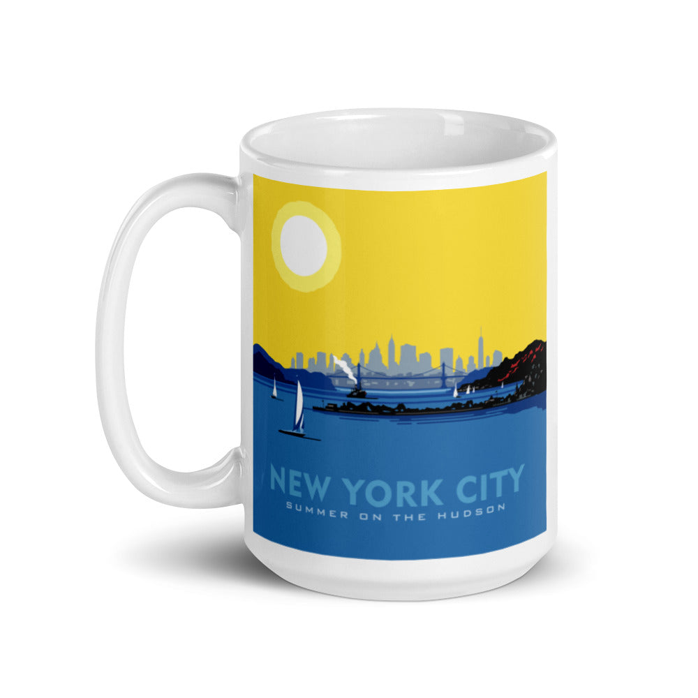Landmark NY | NYC Summer on the Hudson Ceramic Mug