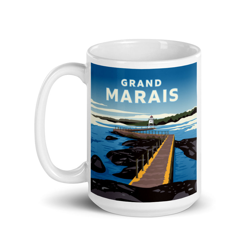 Landmark MN | Grand Marais White Ceramic Mug