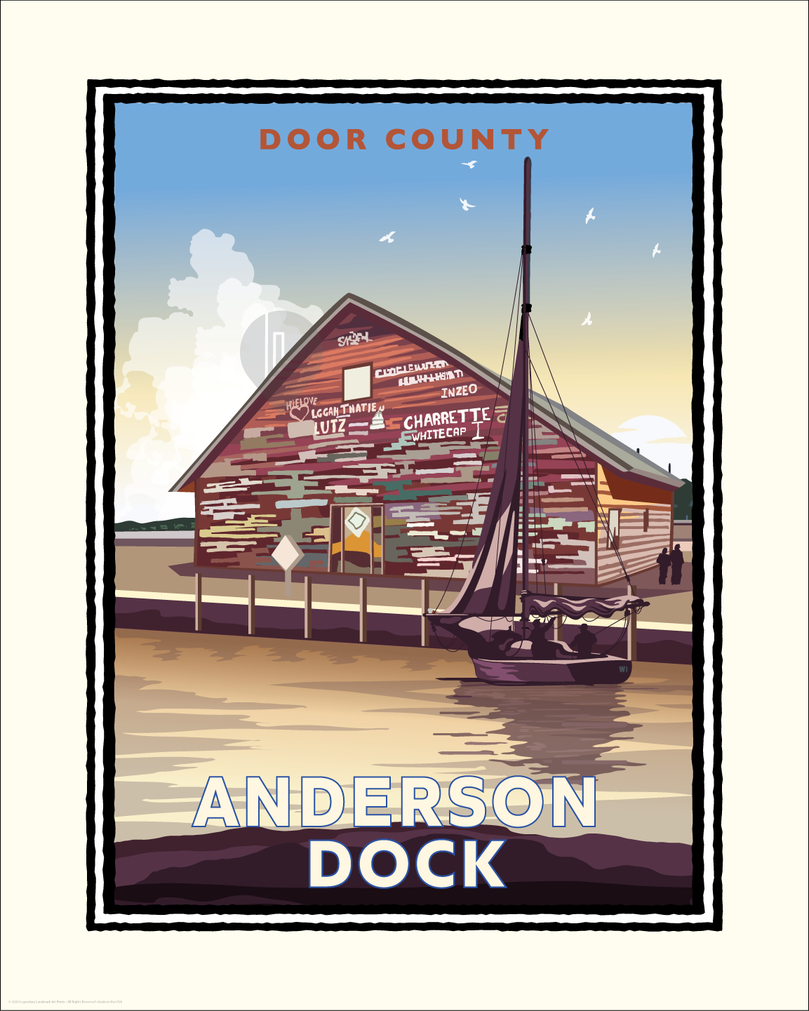 Landmark WI | Anderson Dock Door County Art Print