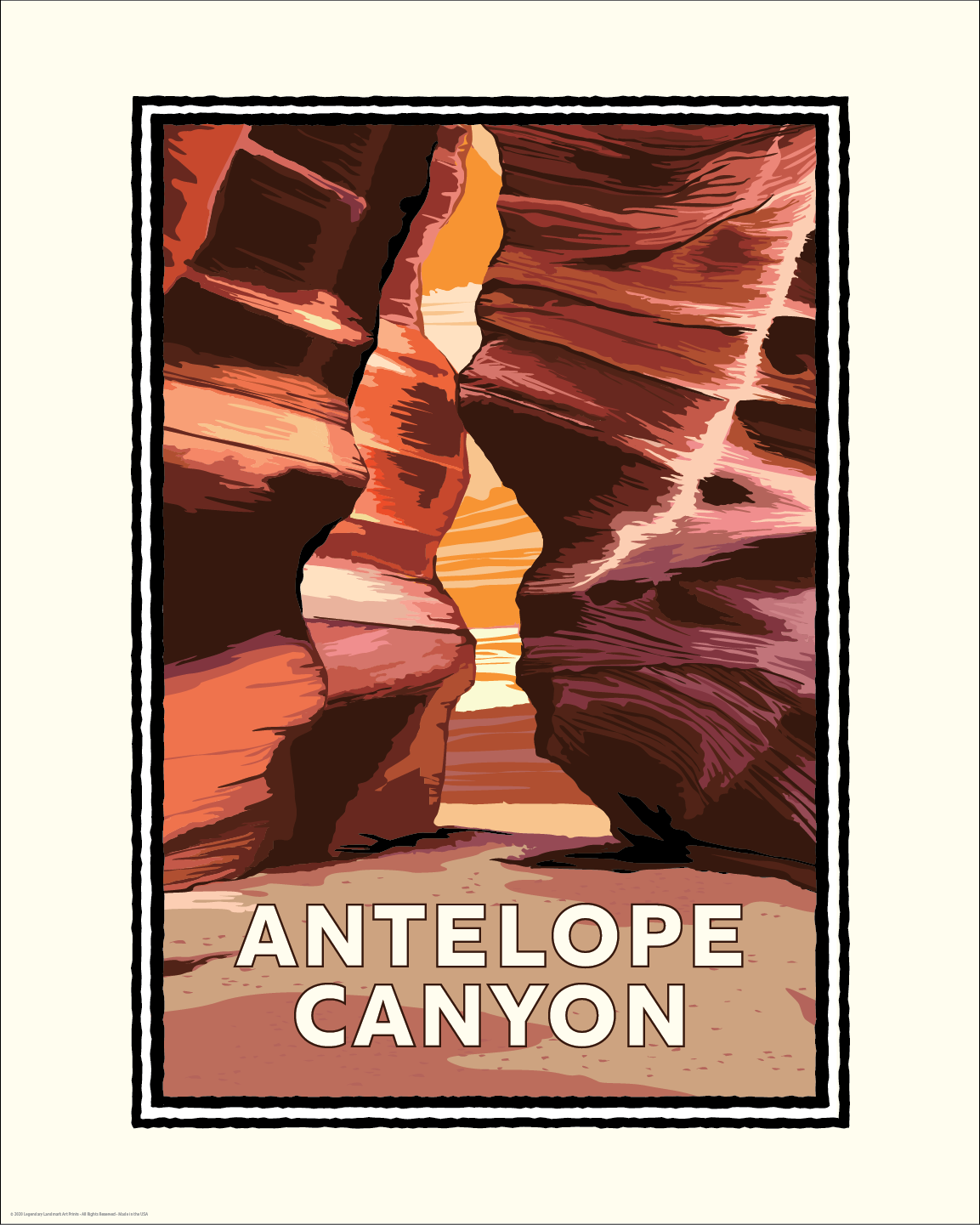 Hot Antelope Canyon Canvas Print Photograph 16x20