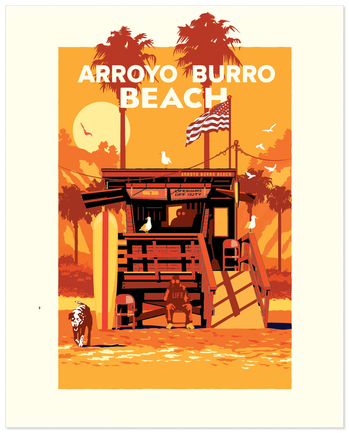 Arroyo Burro Beach Lifeguard Stand — California Art Print