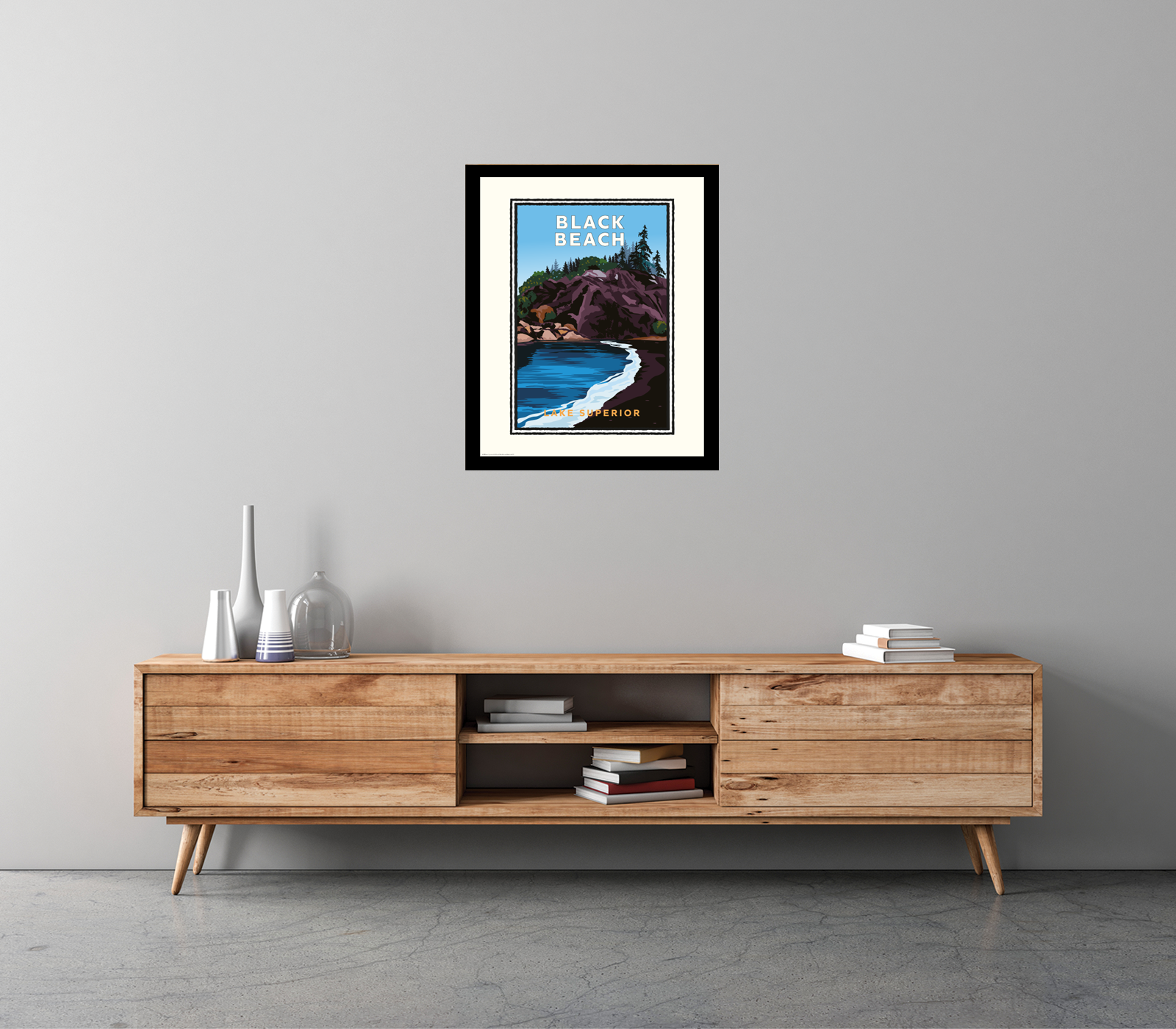 Landmark MN | Black Beach Lake Superior Art Print